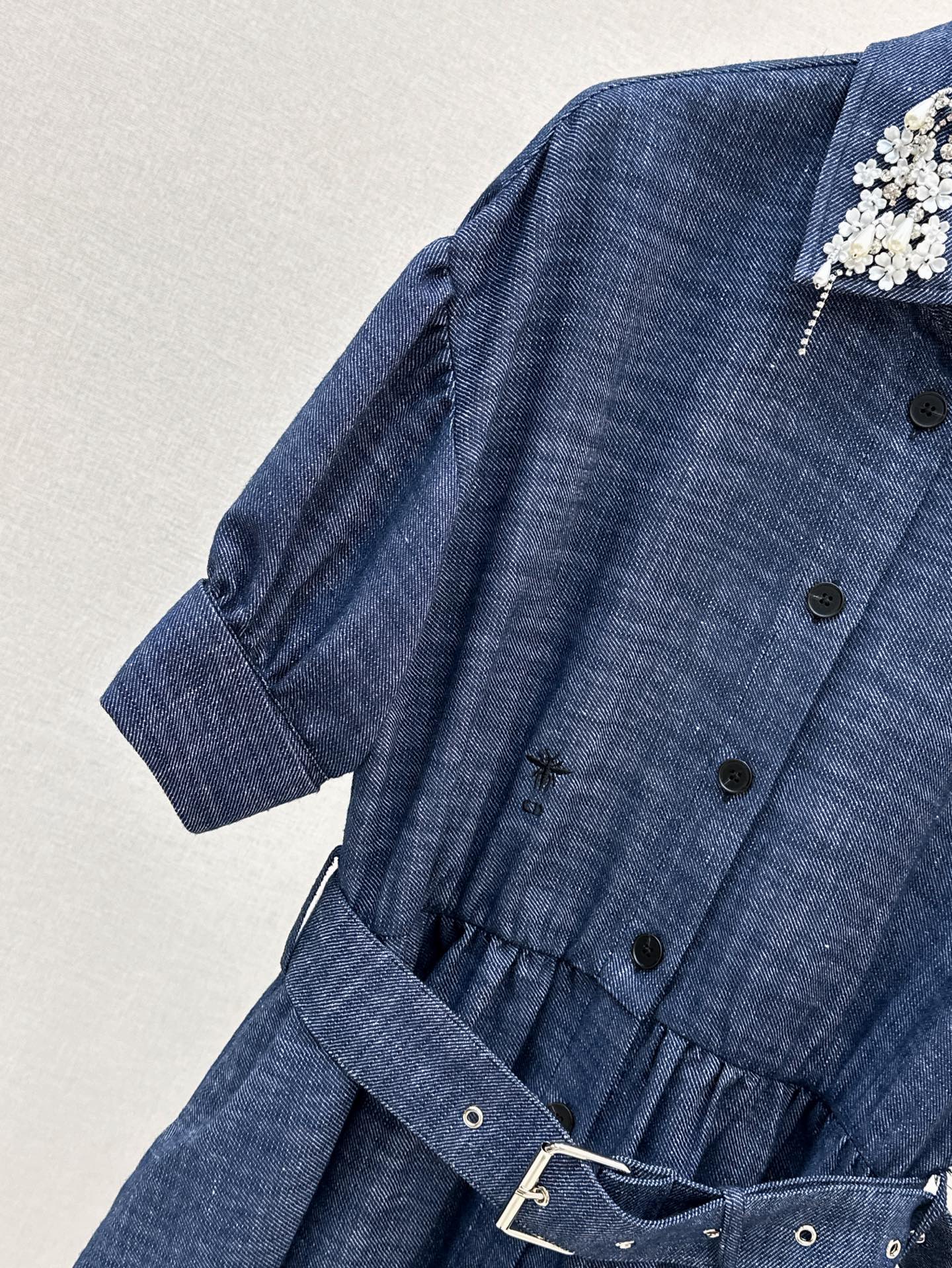Louis 25ss beaded shirt dress