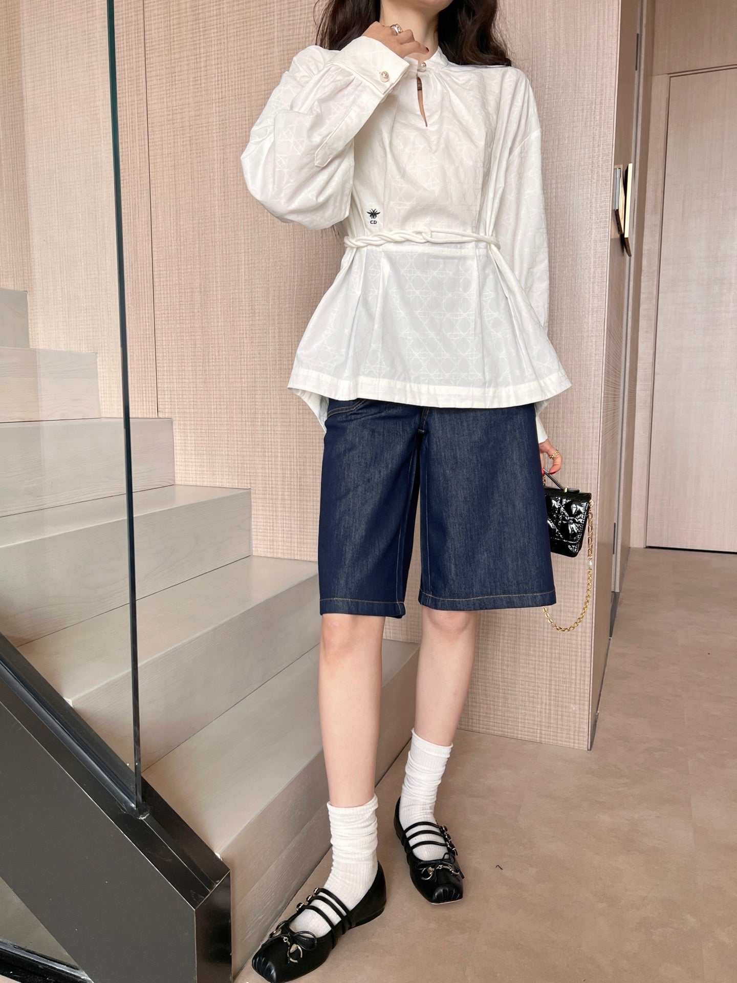 Dio 25ss drawstring shirt