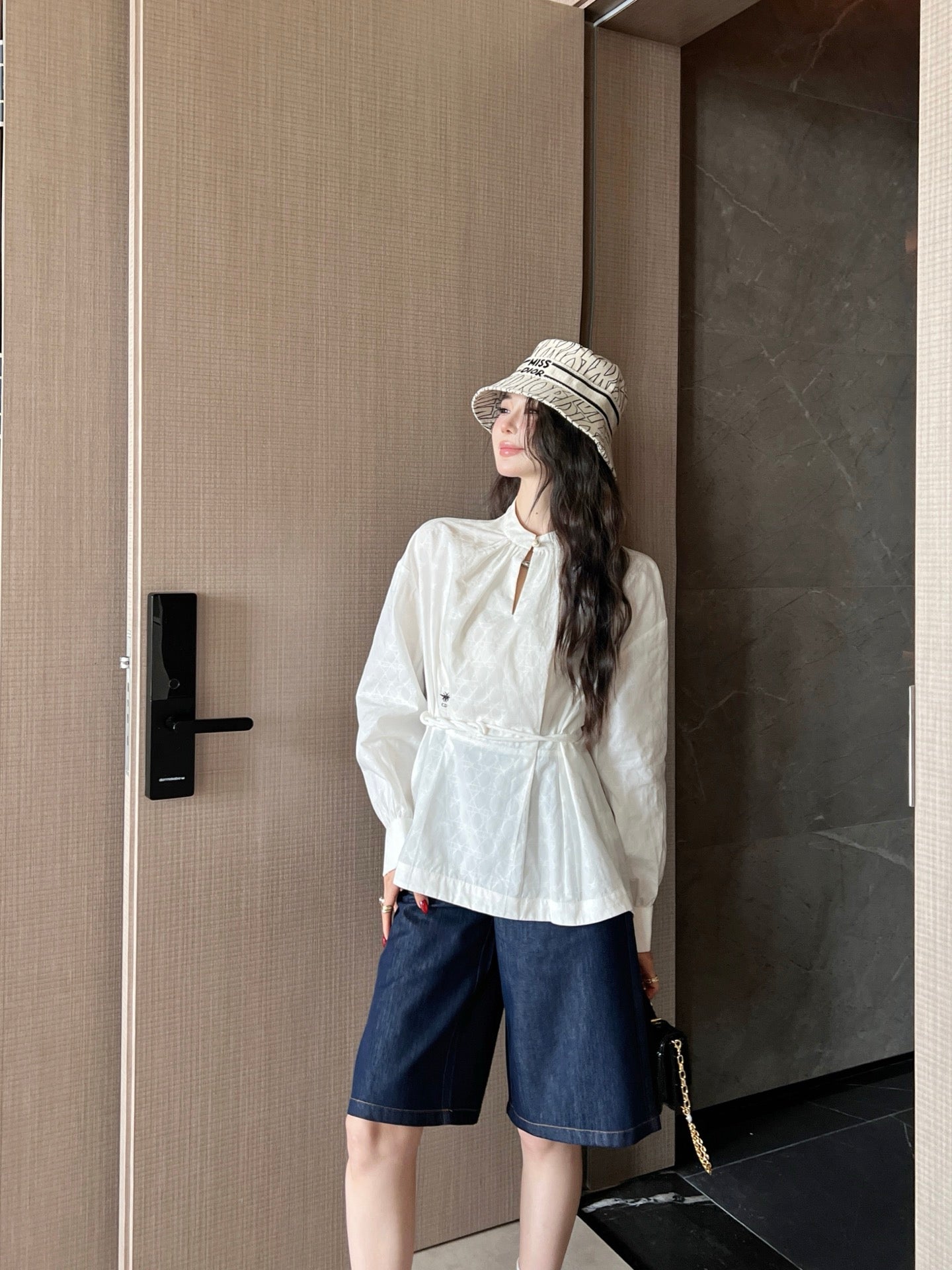 Dio 25ss drawstring shirt