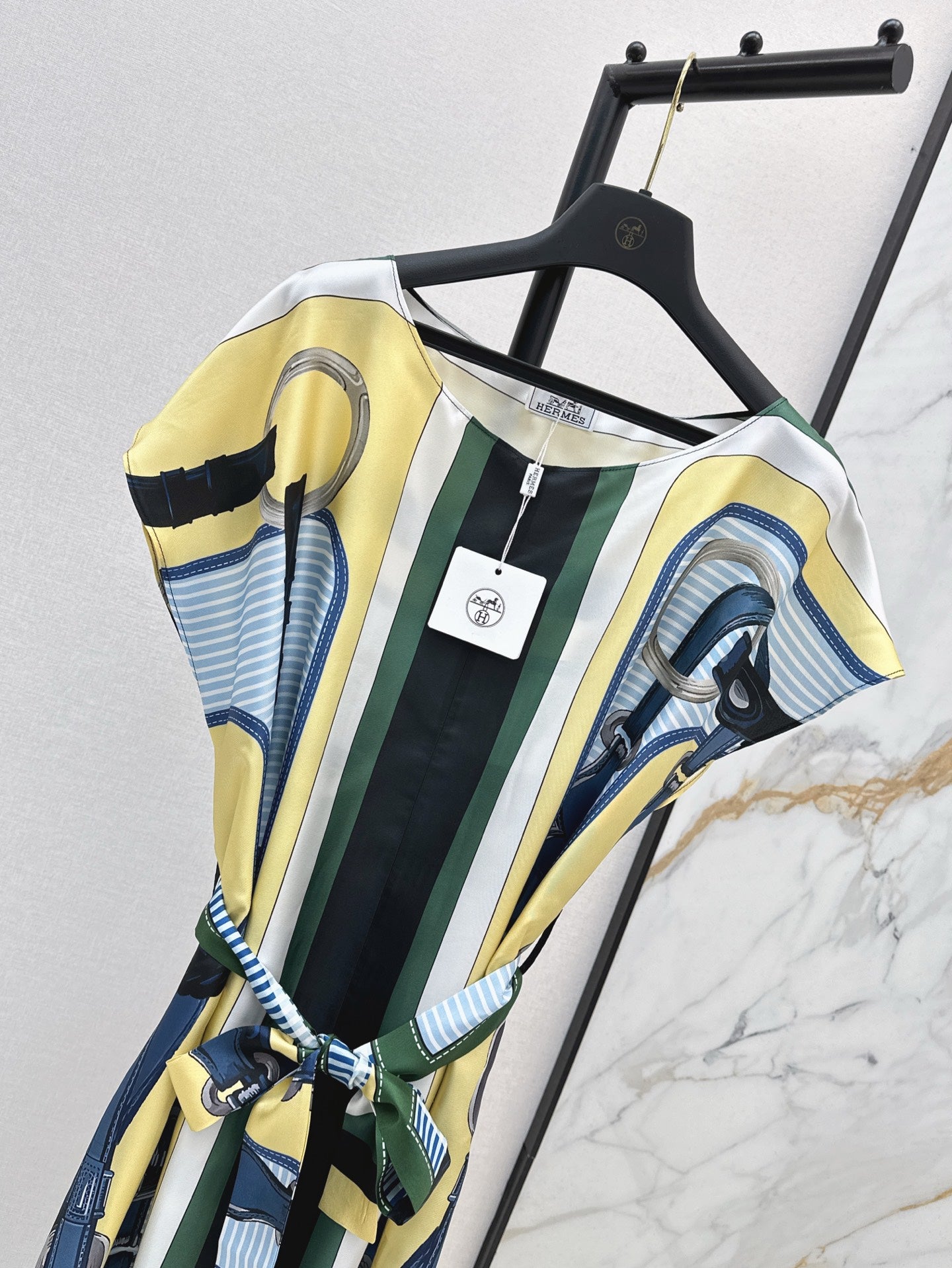 Herm 25ss coaching remix Silk dress