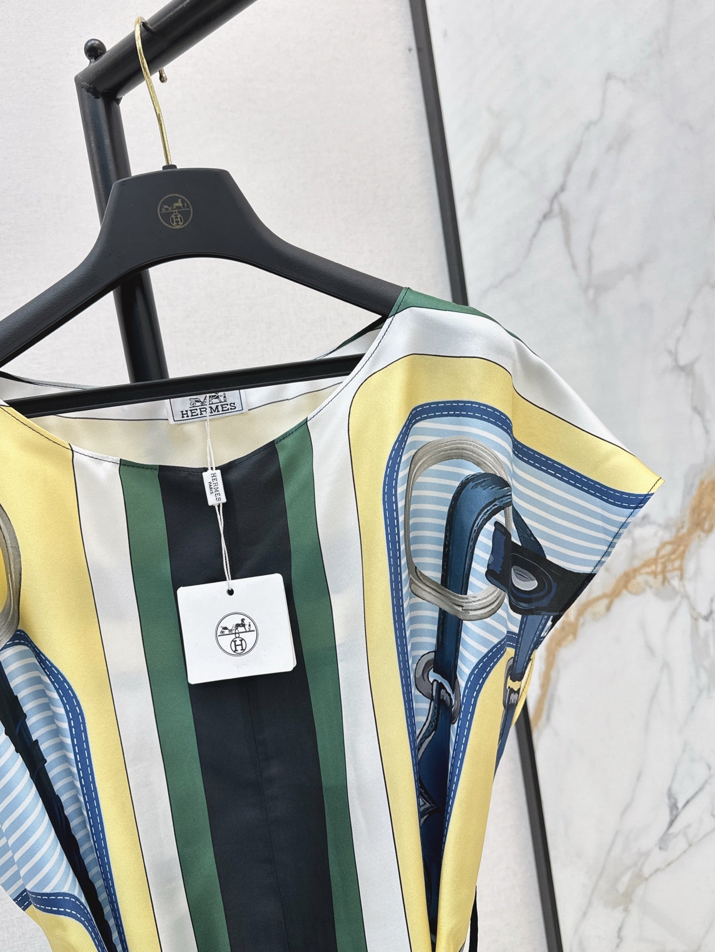 Herm 25ss coaching remix Silk dress