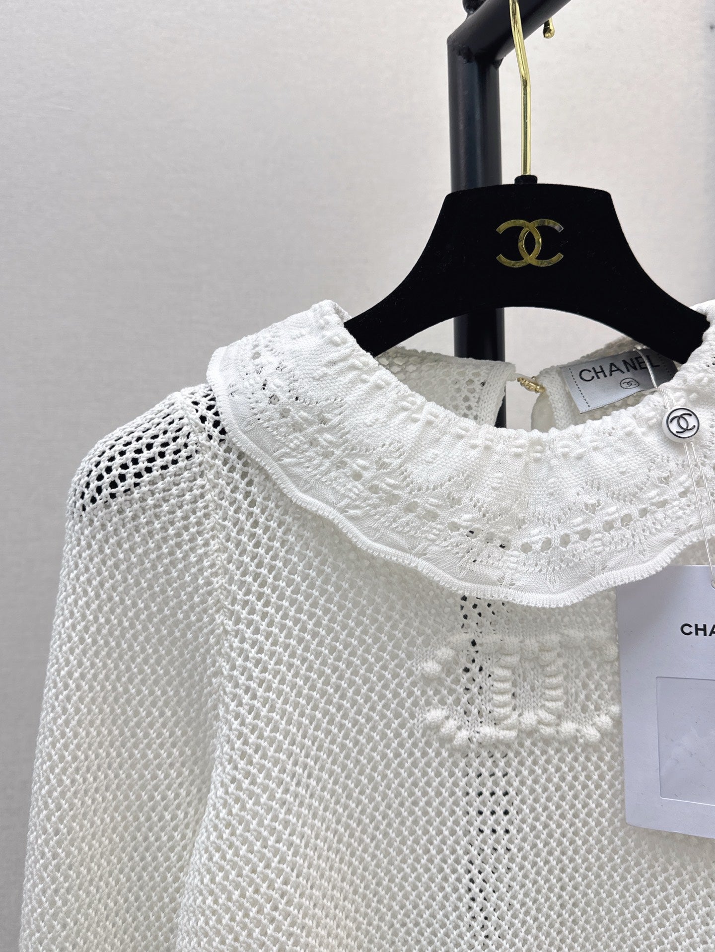 chan 25ss knitted ruffle sweater