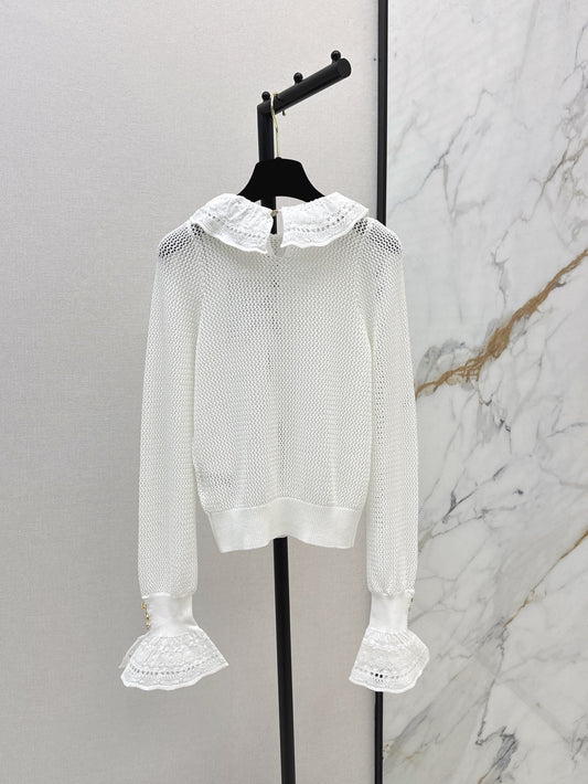 ch 25ss knitted ruffle sweater