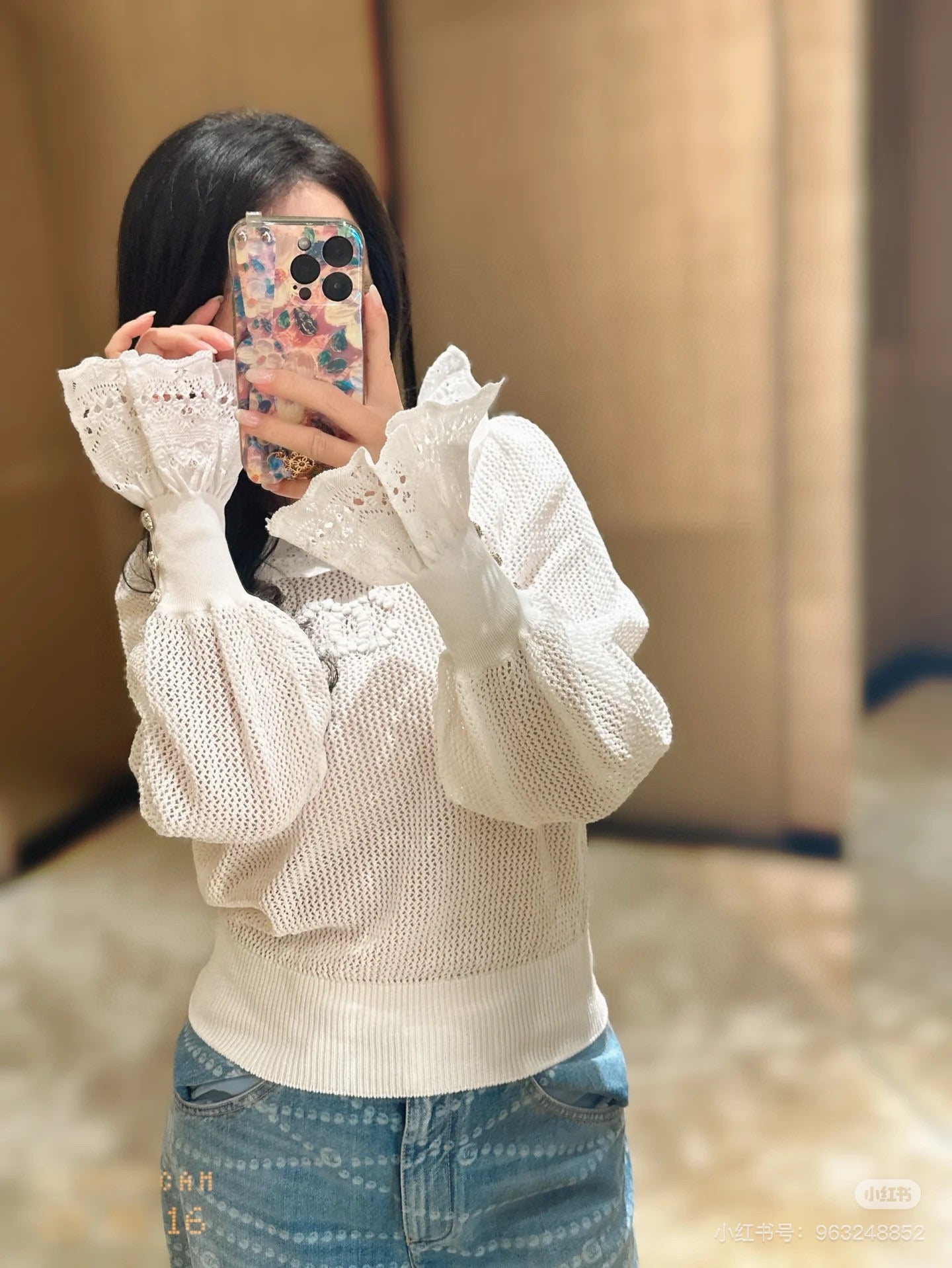 chan 25ss knitted ruffle sweater