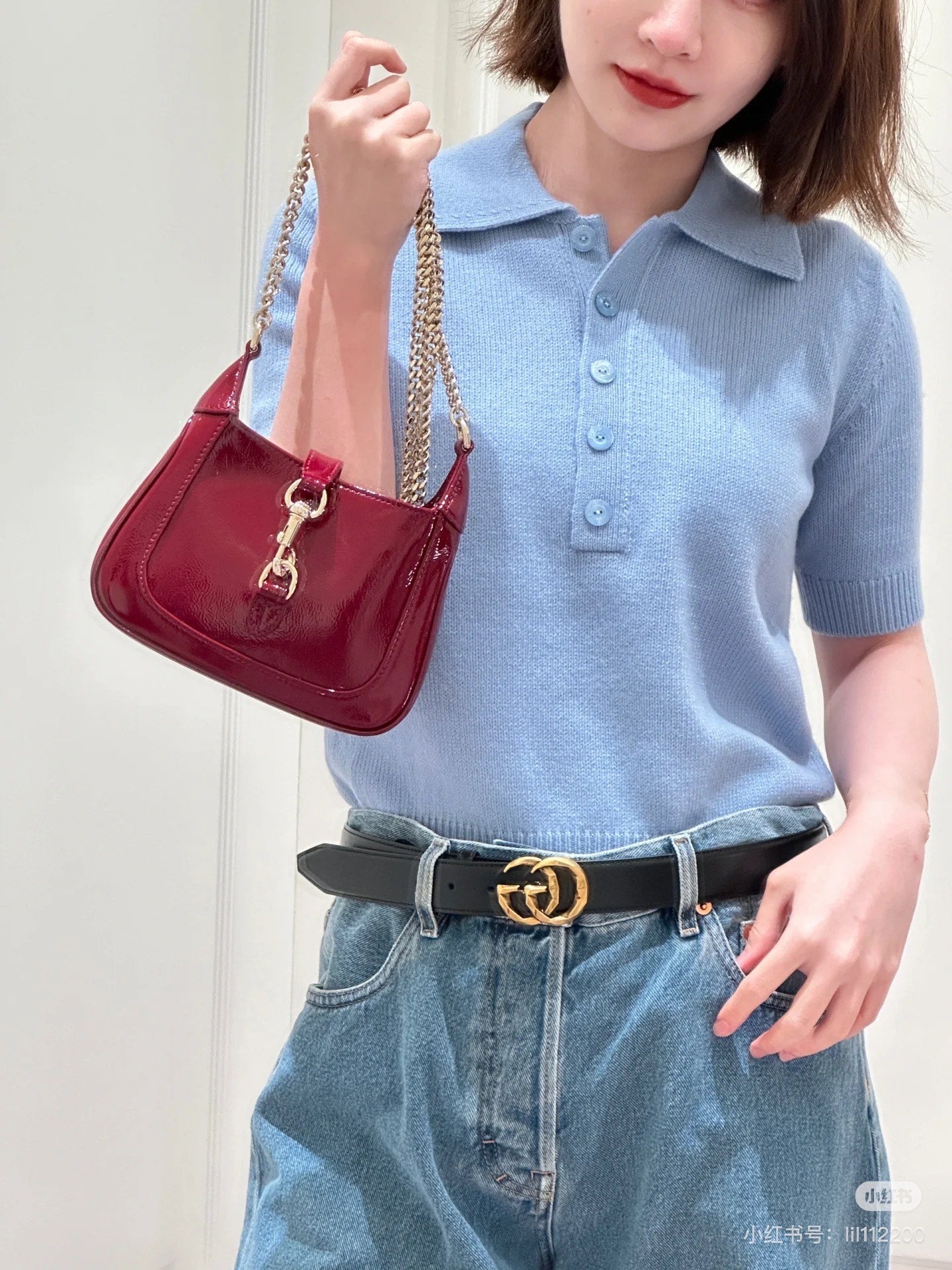 Guc 25ss knit polo shirt