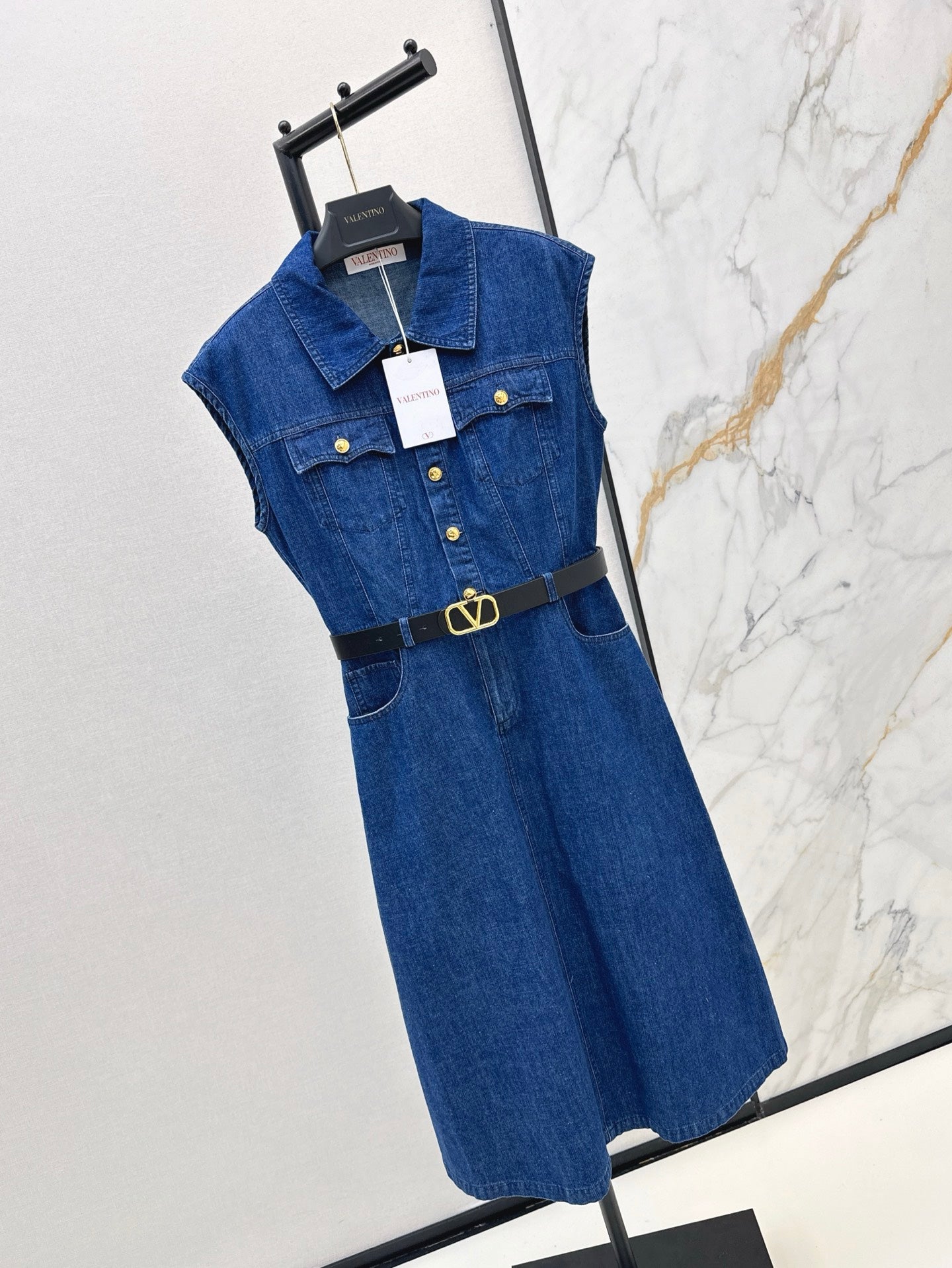 Valenti 25ss denim shirt dress