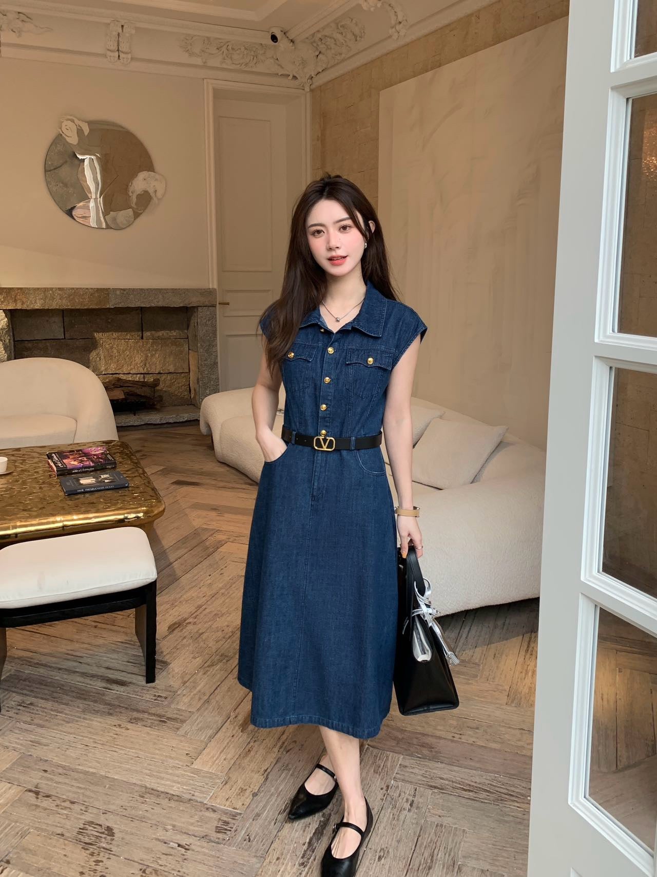 Valenti 25ss denim shirt dress