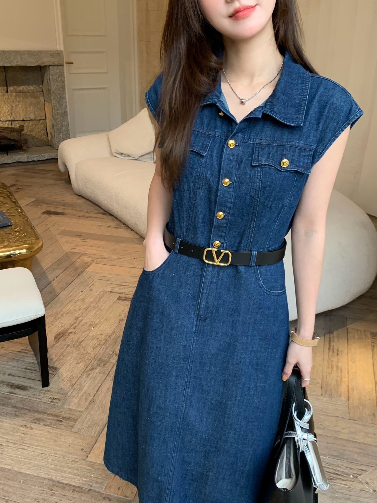 Valenti 25ss denim shirt dress