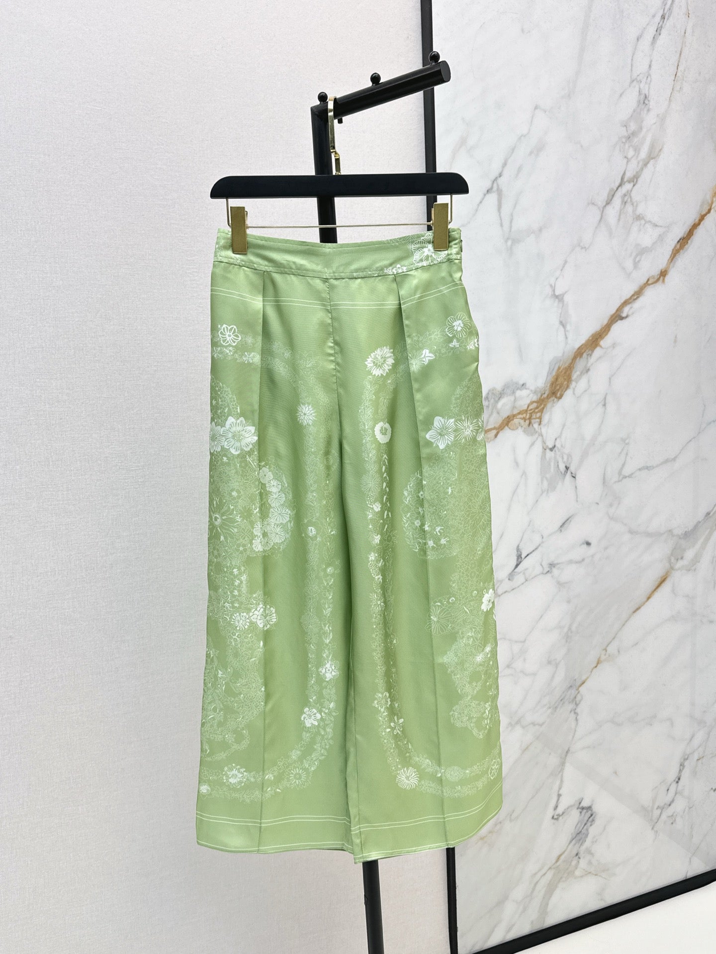 Herm 25ss silk wide-leg pants