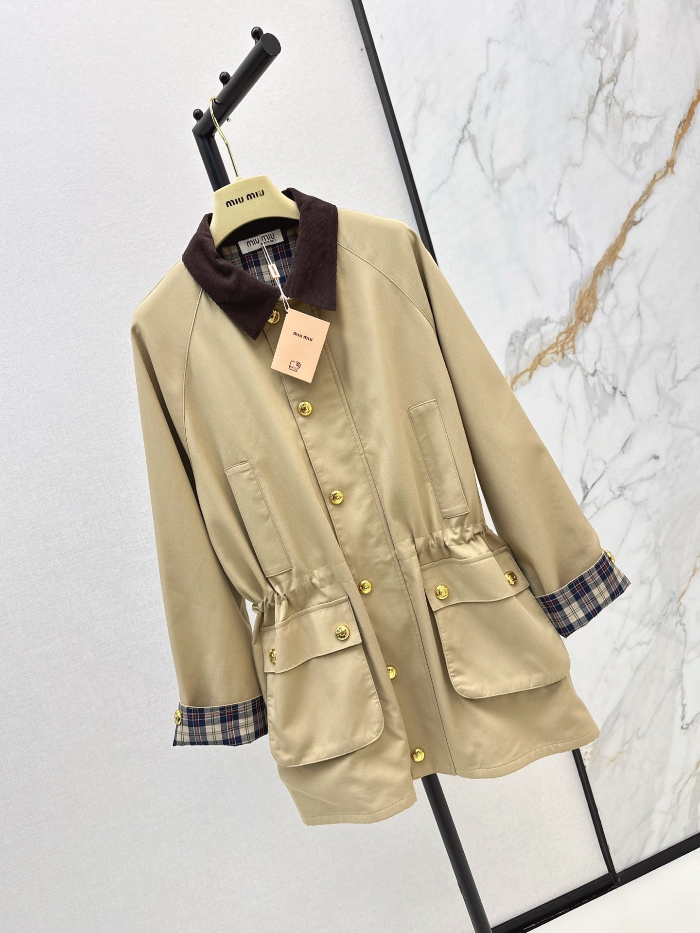 Miu 25ss cargo trench coat