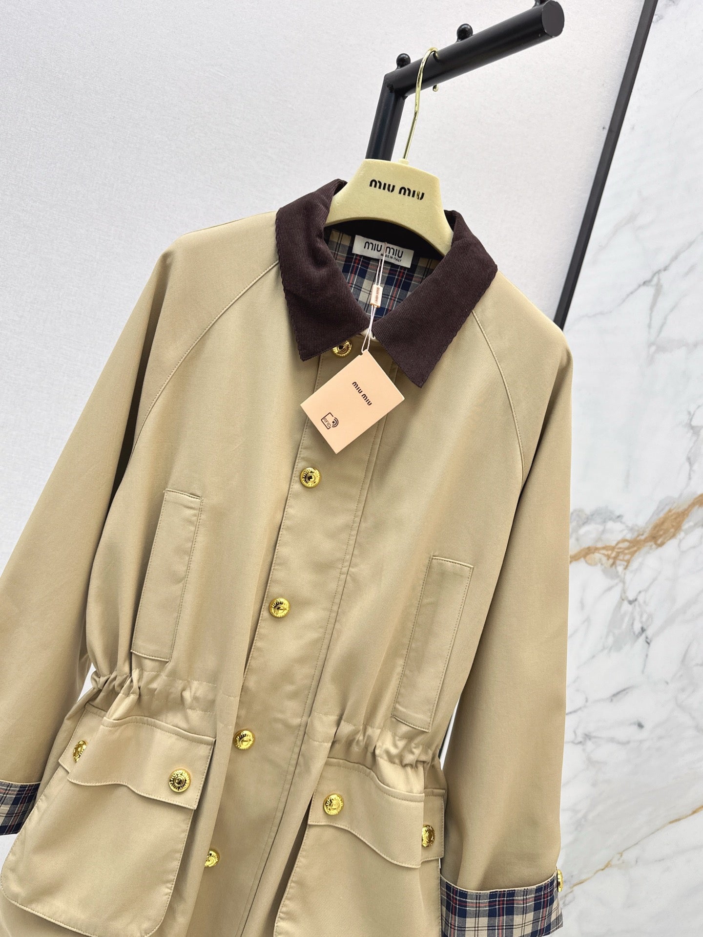 Miu 25ss cargo trench coat