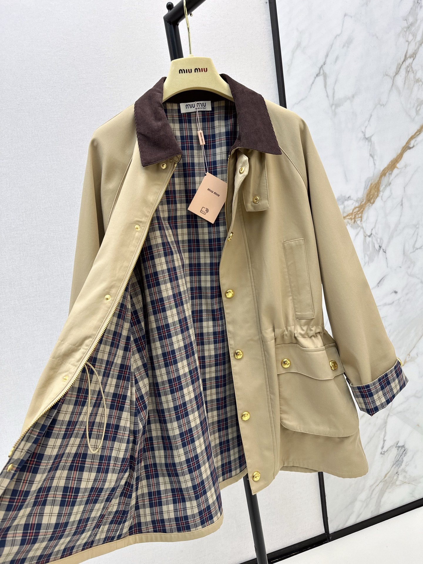 Miu 25ss cargo trench coat