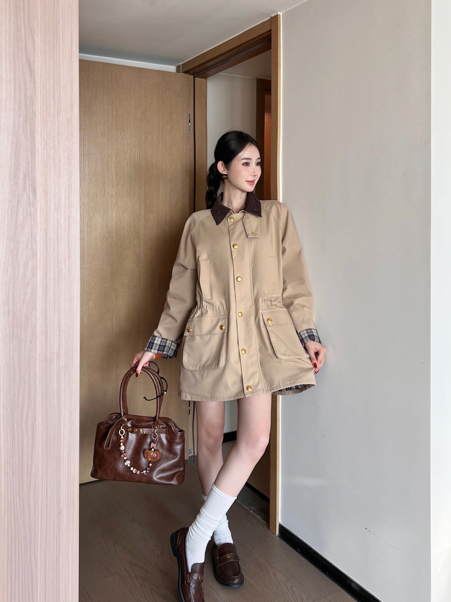 Miu 25ss cargo trench coat