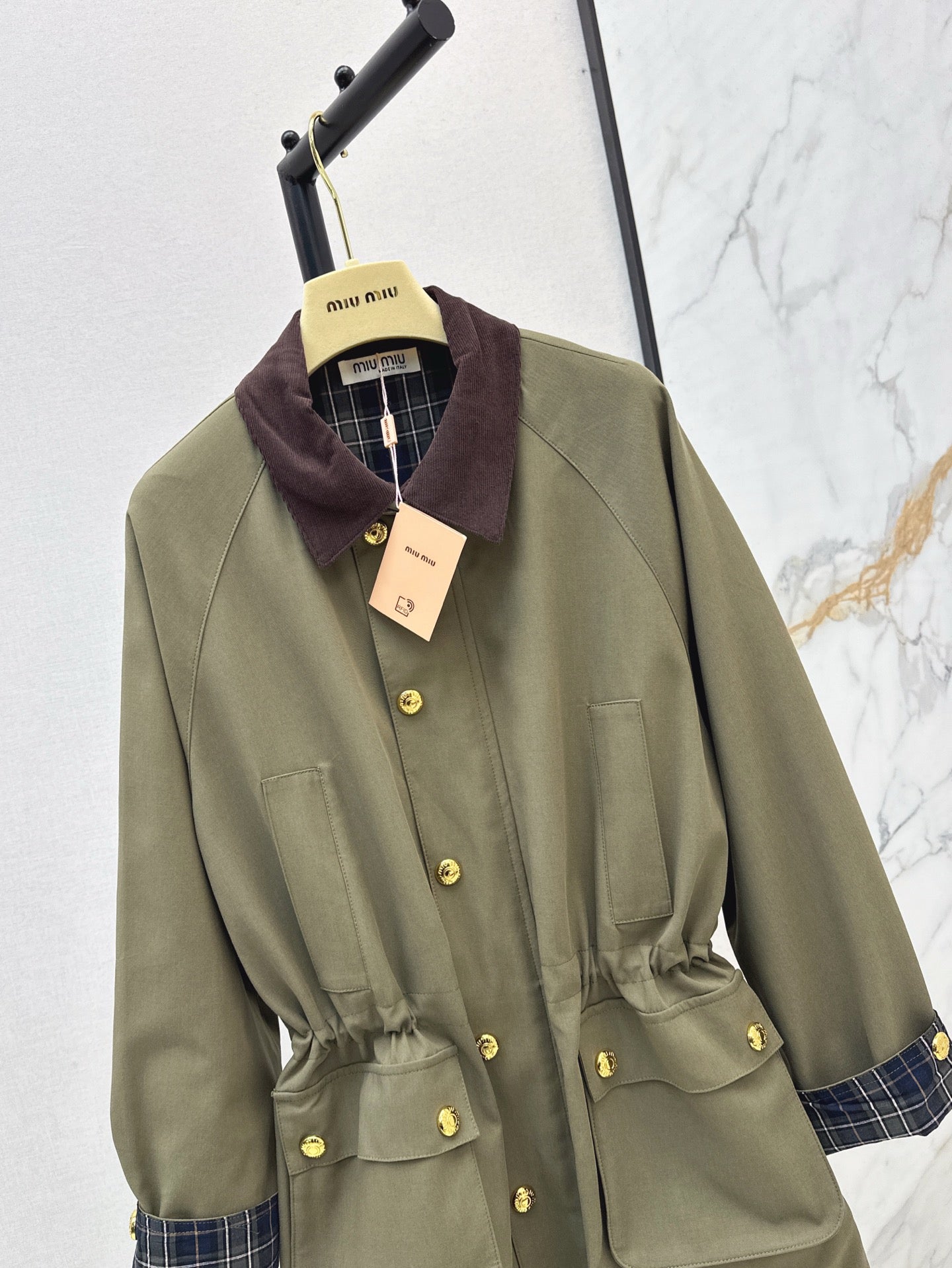 Miu 25ss cargo trench coat