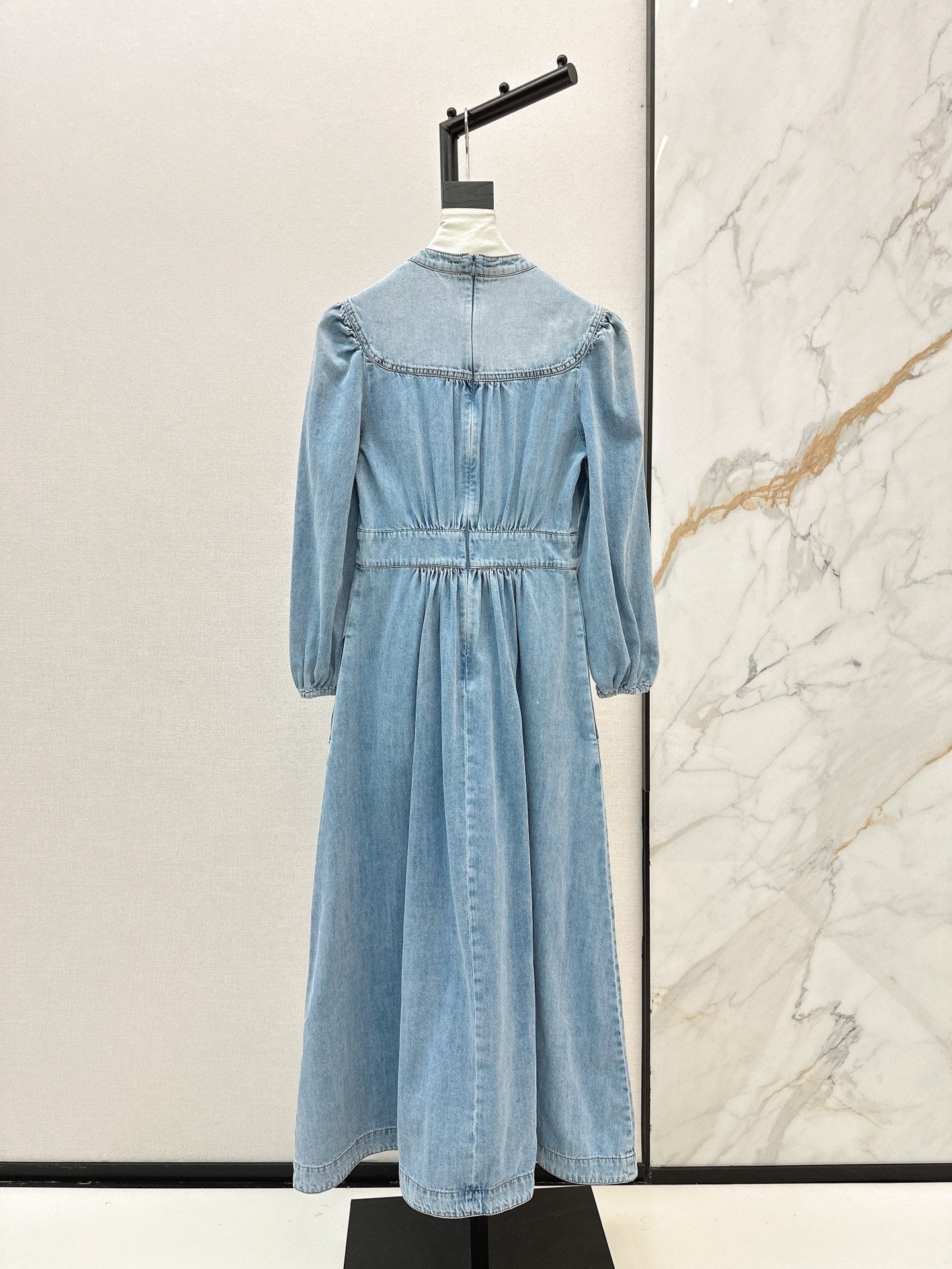 Zimm 25ss V neck denim dress