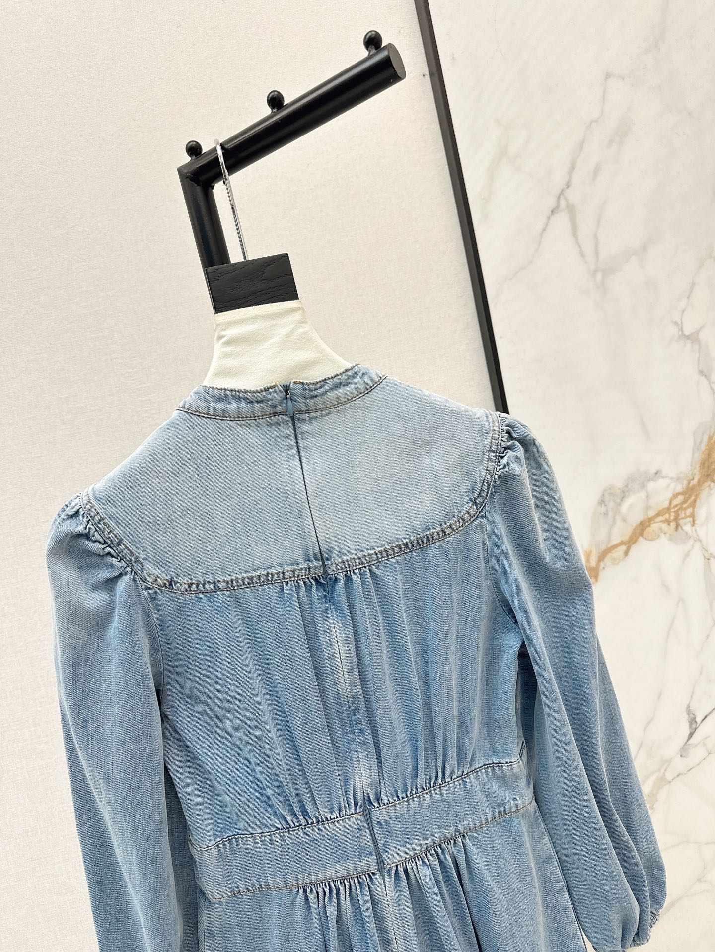 Zimm 25ss V neck denim dress