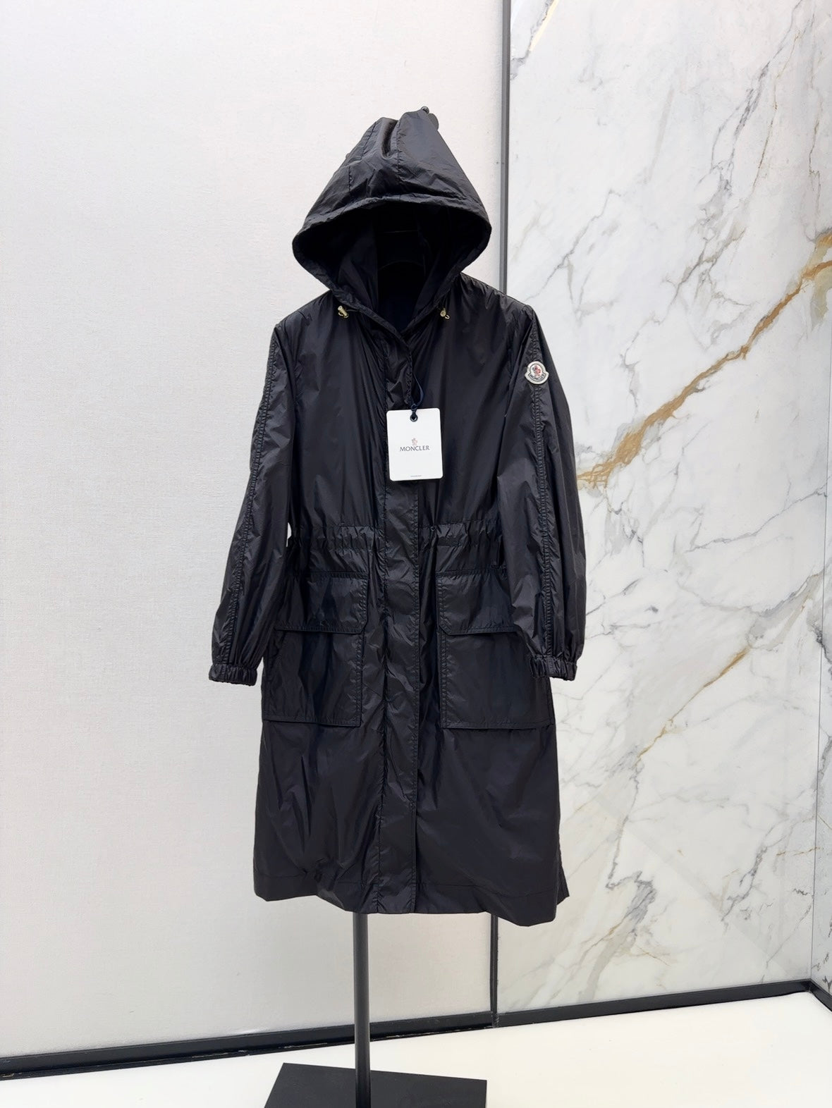 Moncl 25ss hooded long coat parkas
