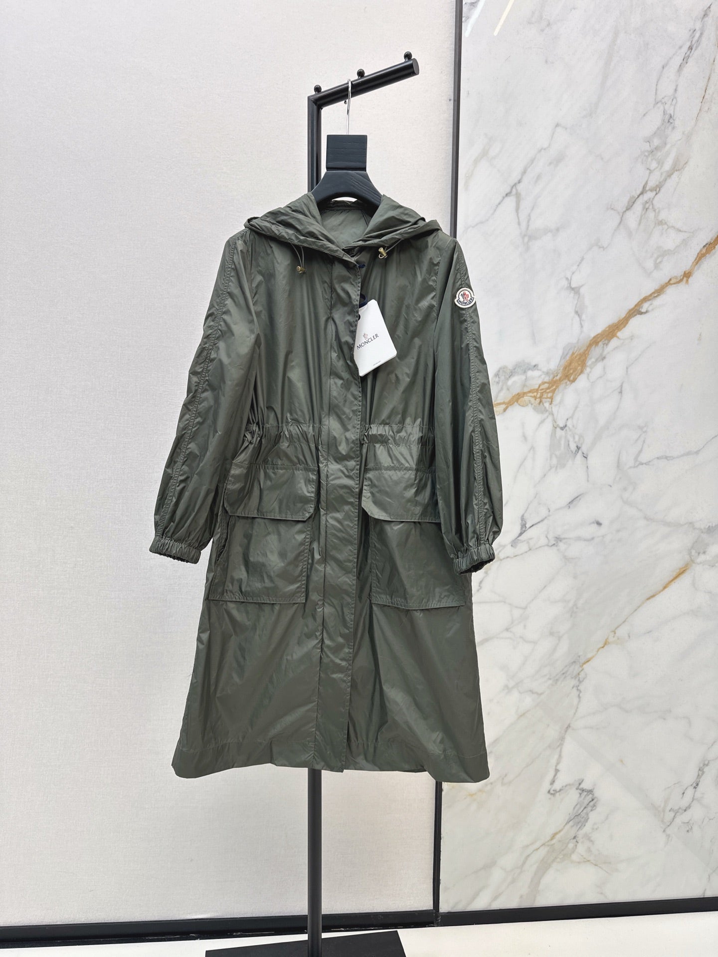 Moncl 25ss hooded long coat parkas