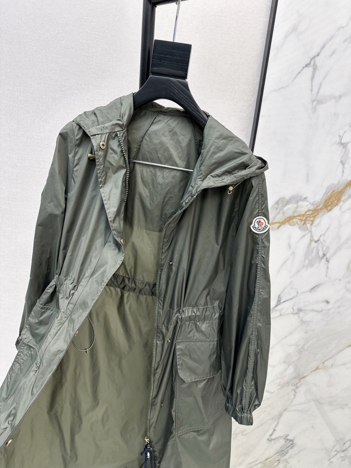 Moncl 25ss hooded long coat parkas