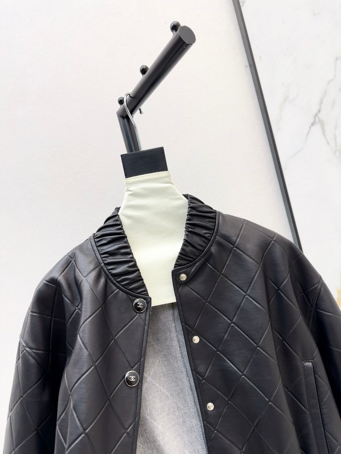 chan 25ss genuine leather jacket