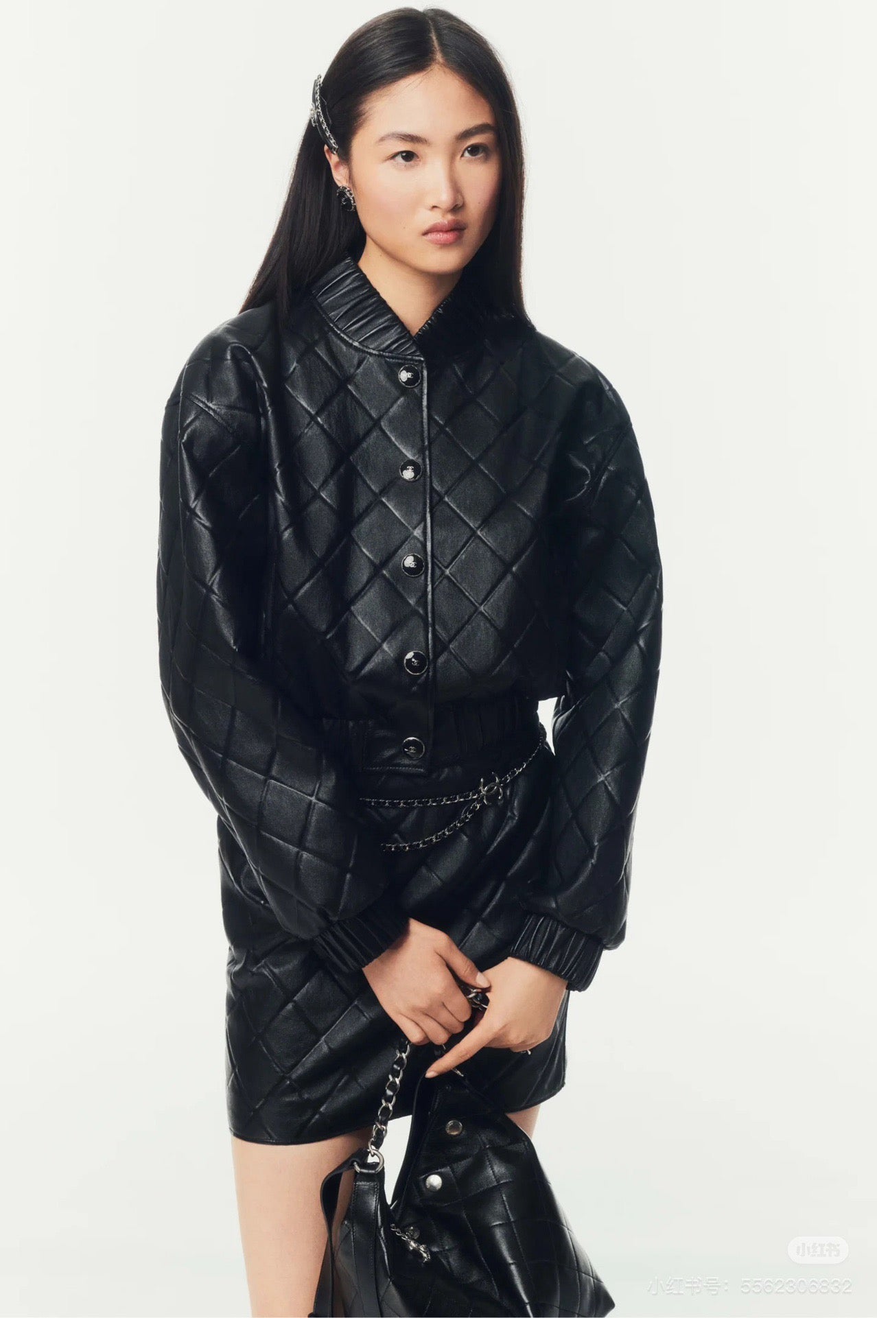 chan 25ss genuine leather jacket
