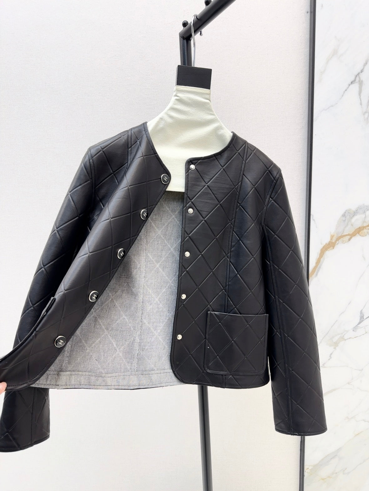 Chan 25ss genuine leather jacket