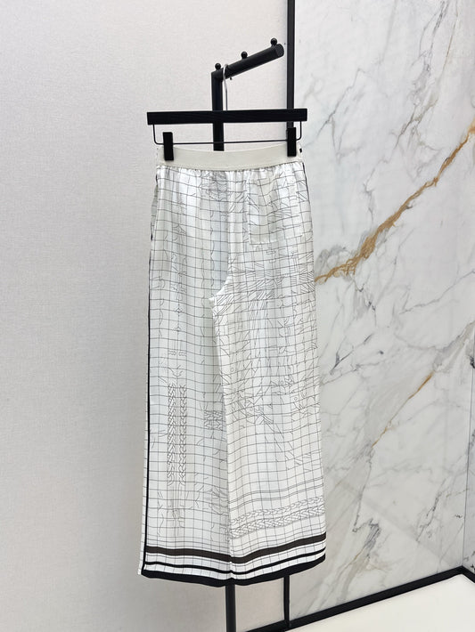 H 25ss Silk wide leg pants