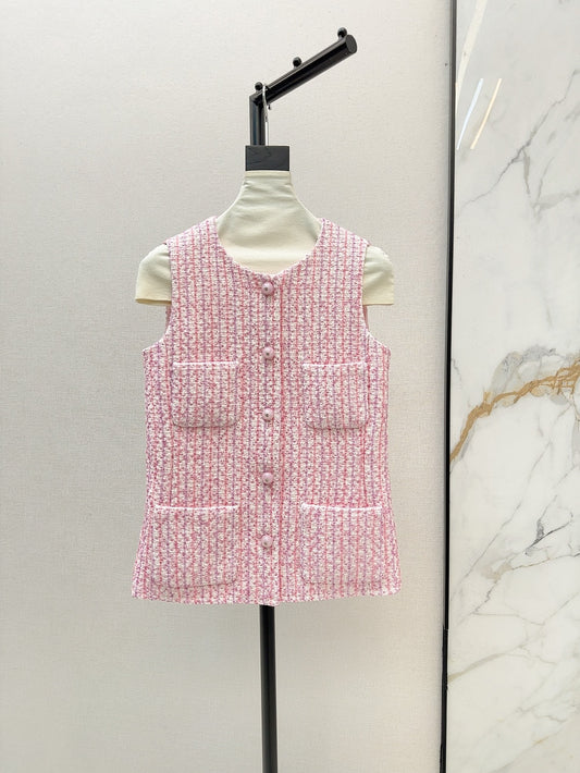 Ch 25ss woven vest