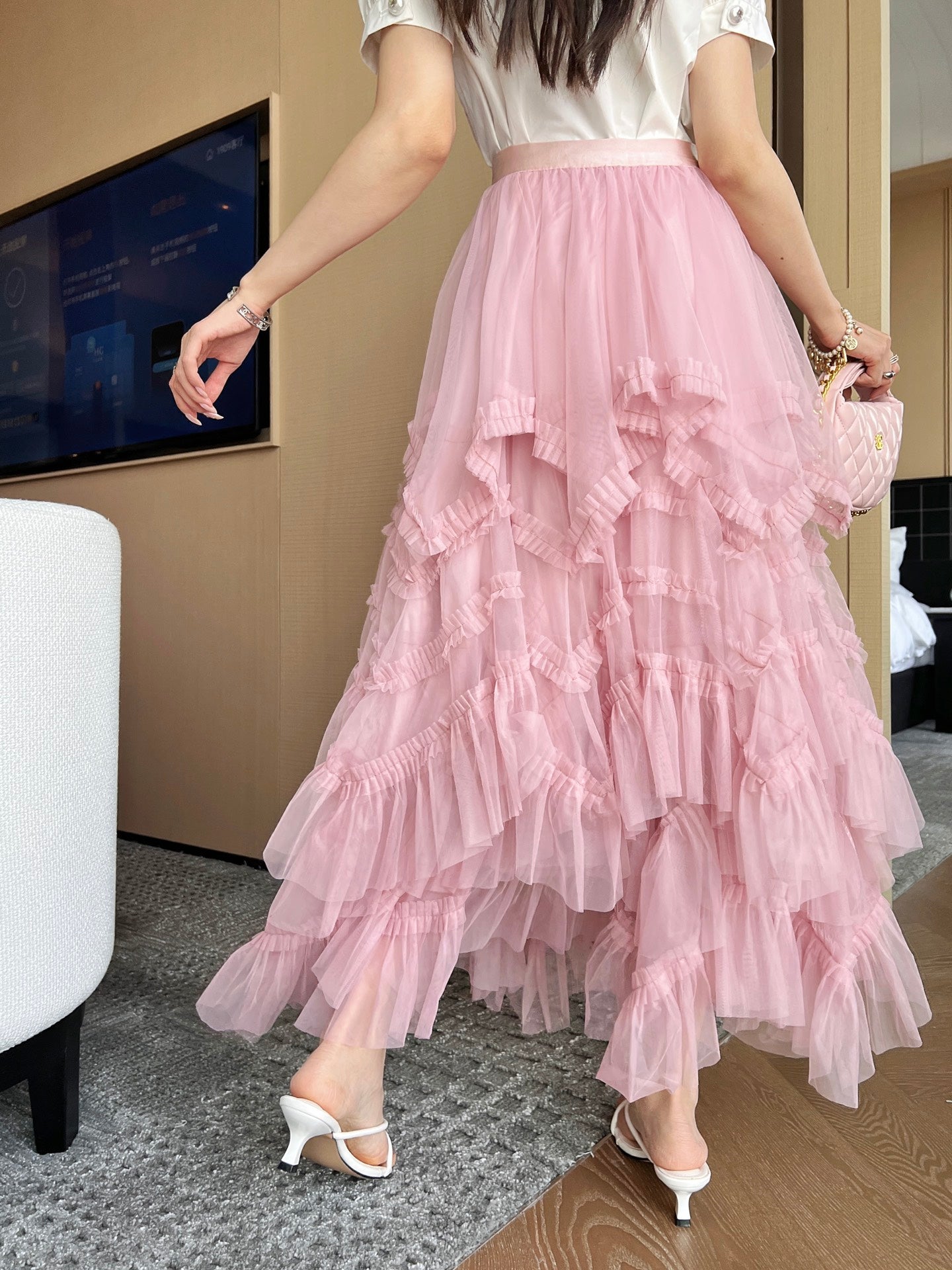 chan 25ss ruffle skirt