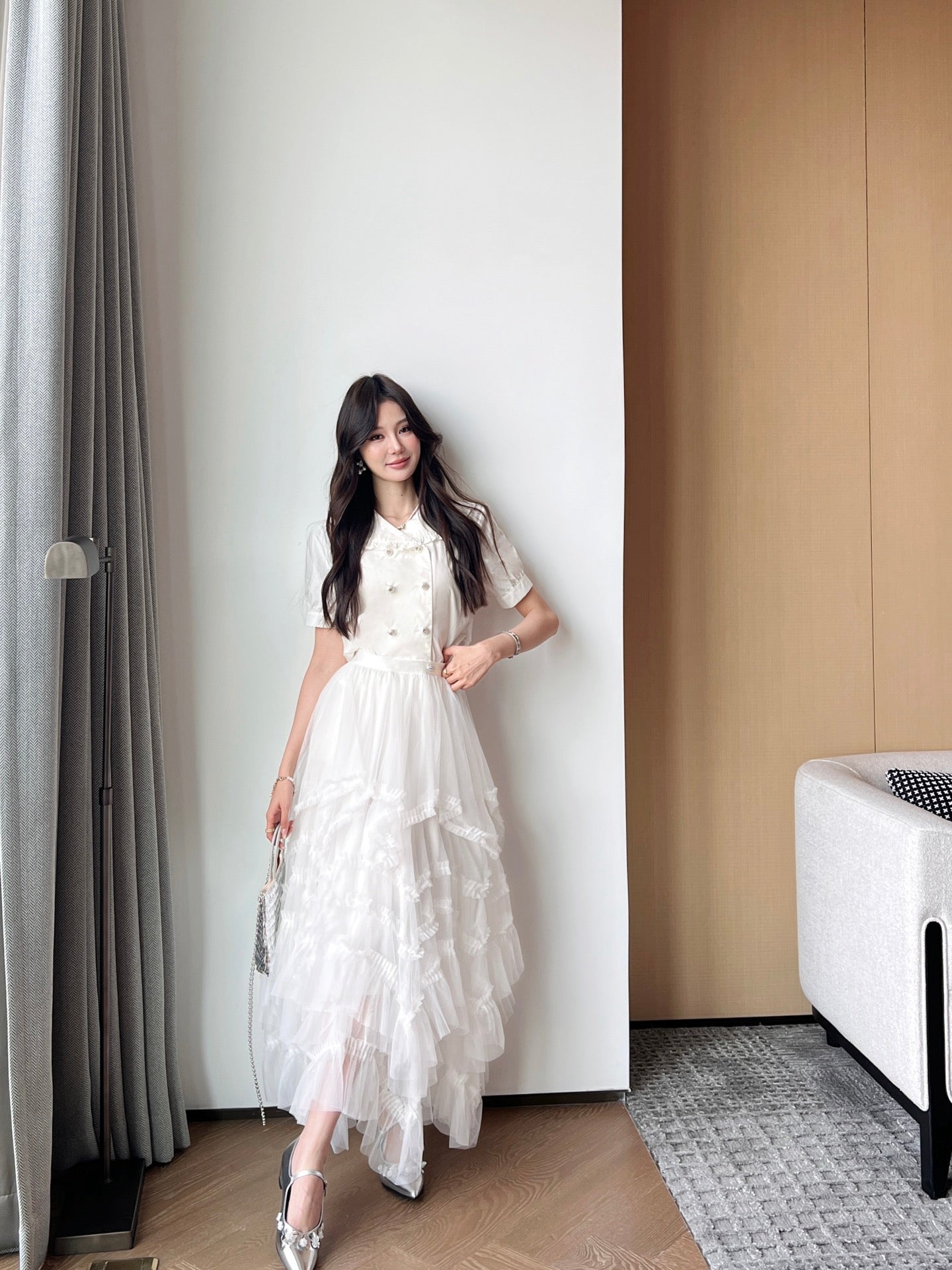 chan 25ss ruffle skirt