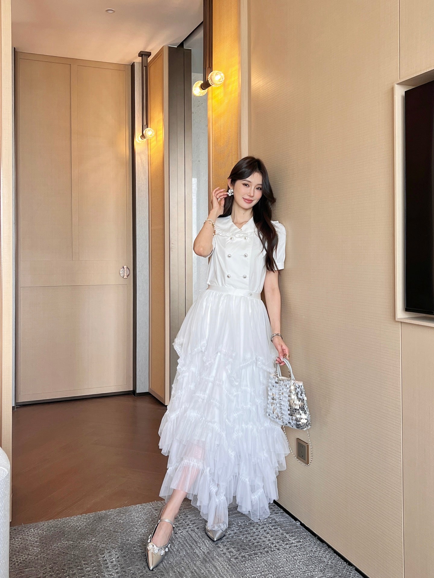 chan 25ss ruffle skirt