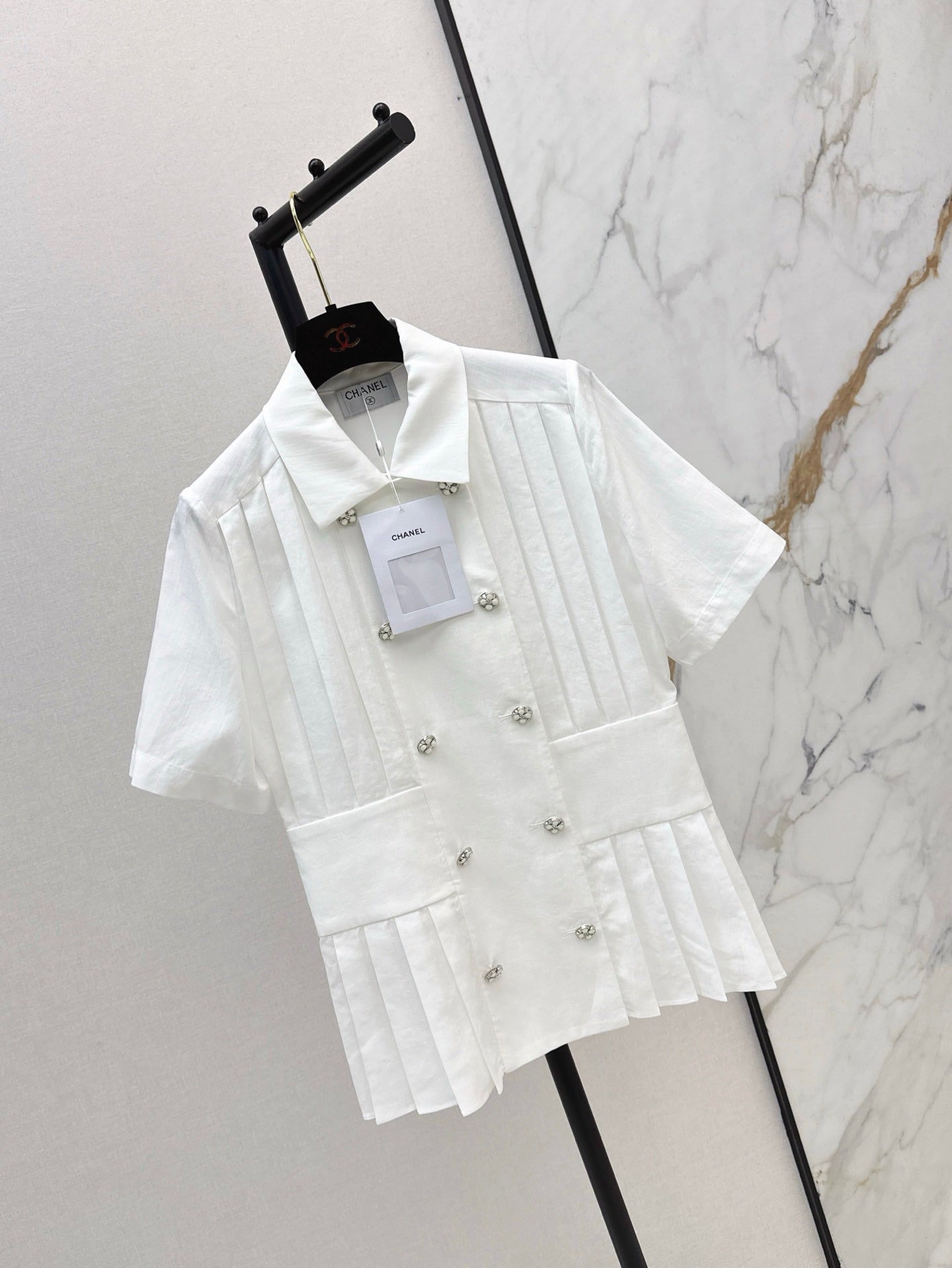 chan 25ss pleated shirt