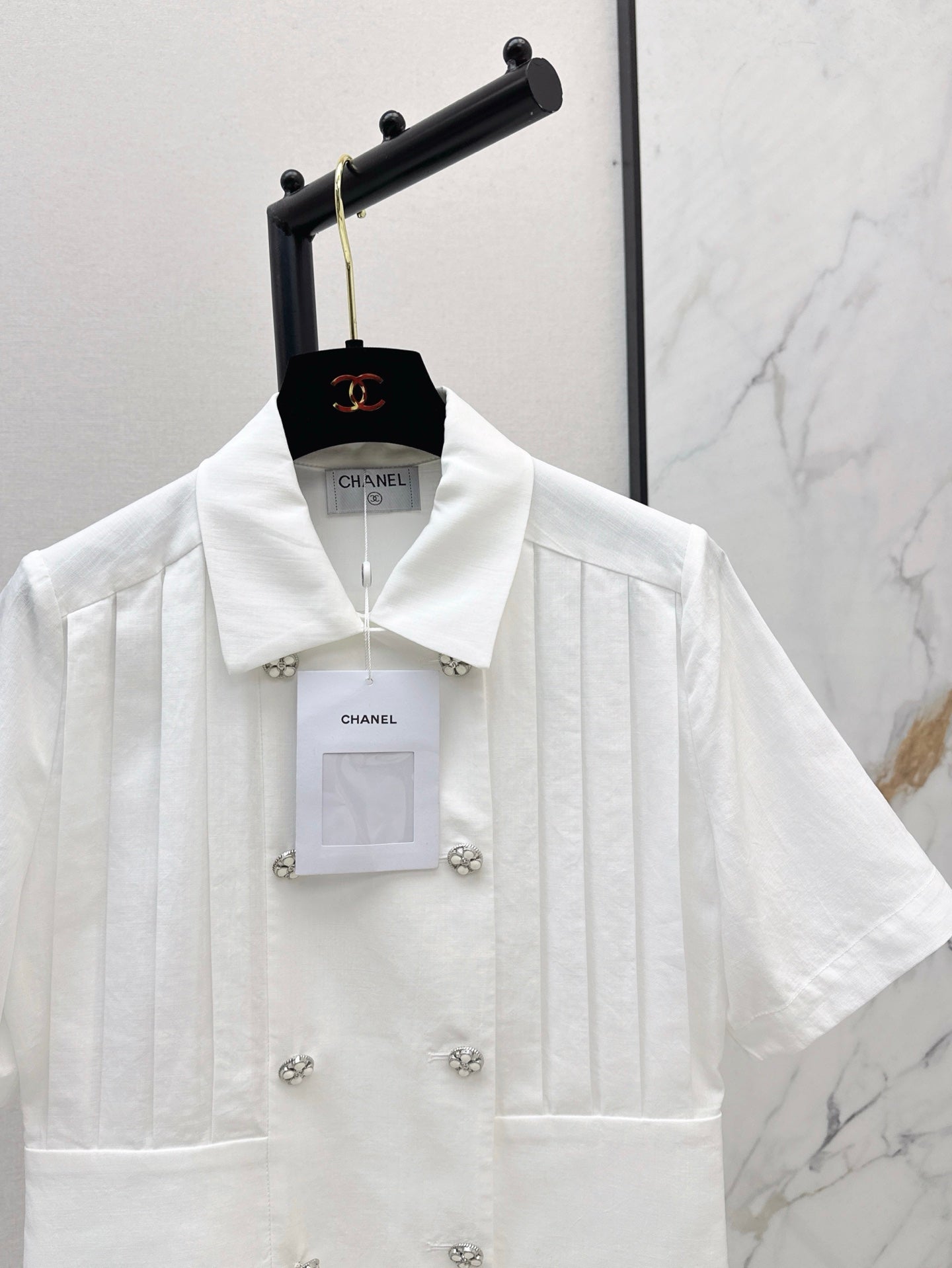 chan 25ss pleated shirt