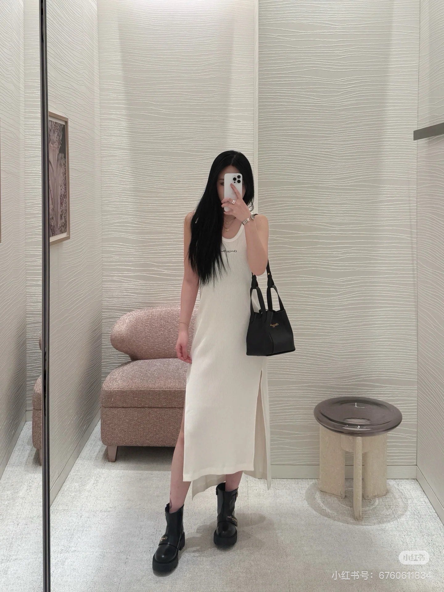 Dio 25ss knit slip dress