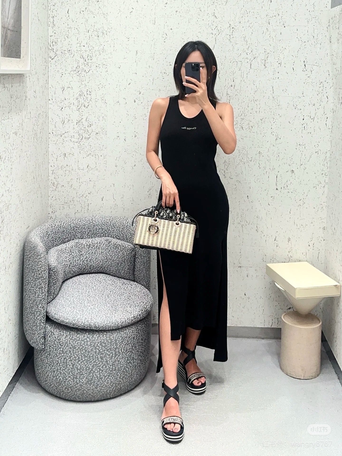 Dio 25ss knit slip dress