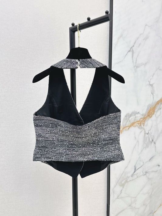 Ch 25ss rhinestone vest