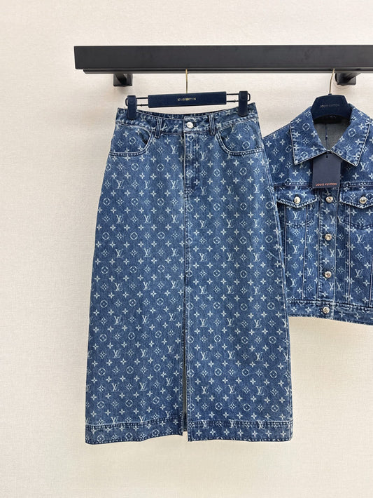 L 25ss monogram denim suit