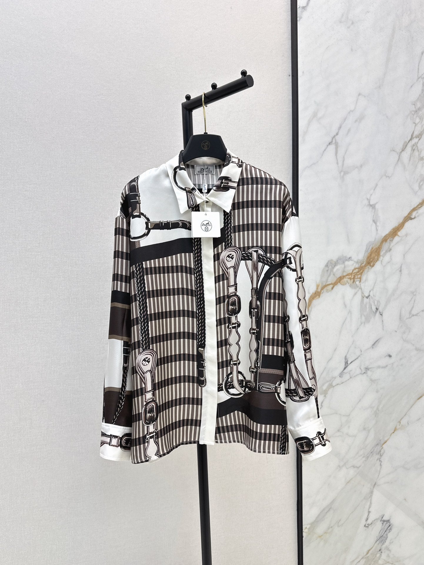 H 25ss silk buttons shirt