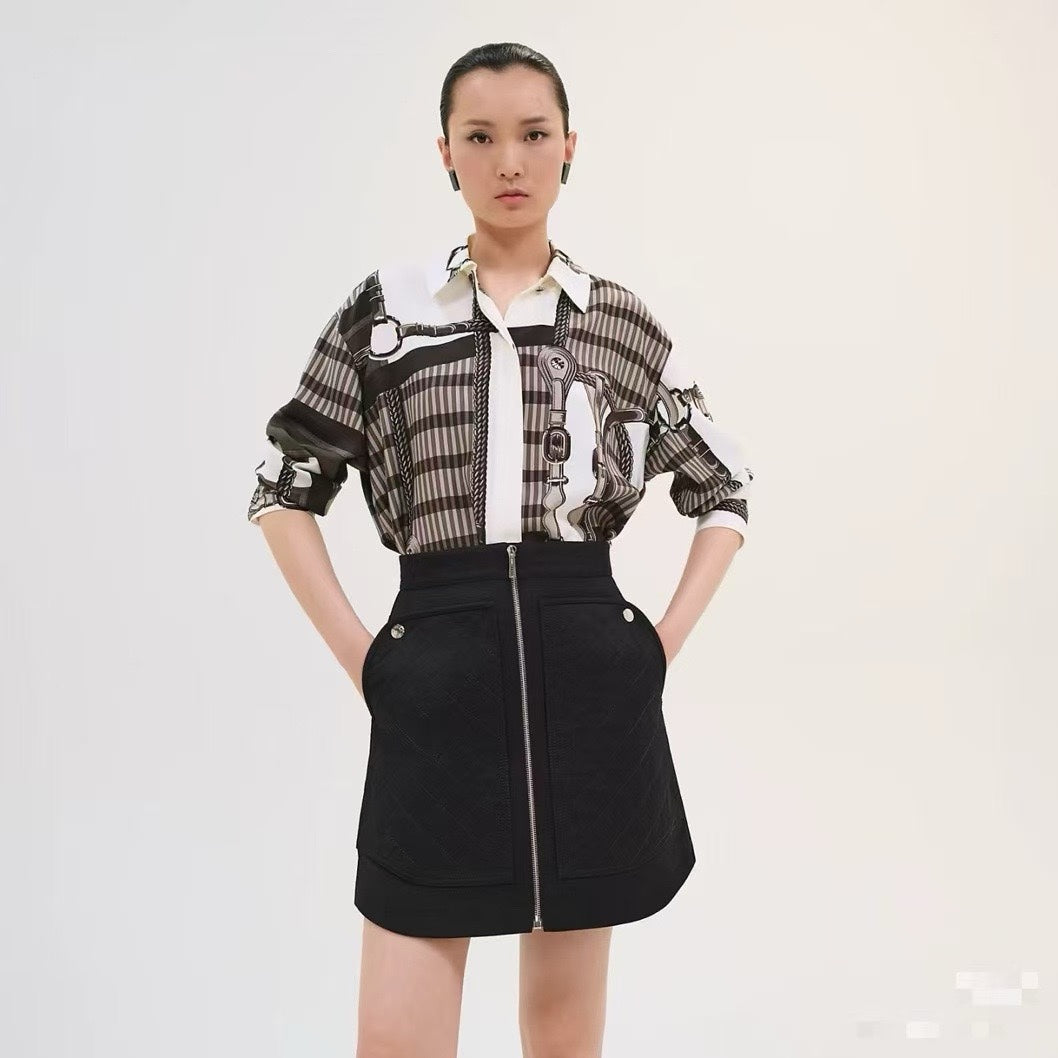 H 25ss silk buttons shirt