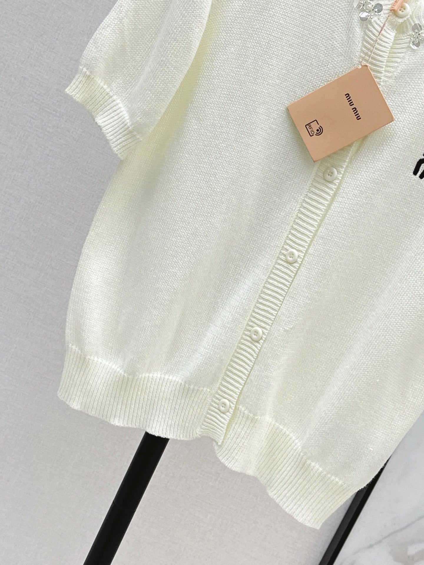 Miu 25ss beaded cardigan
