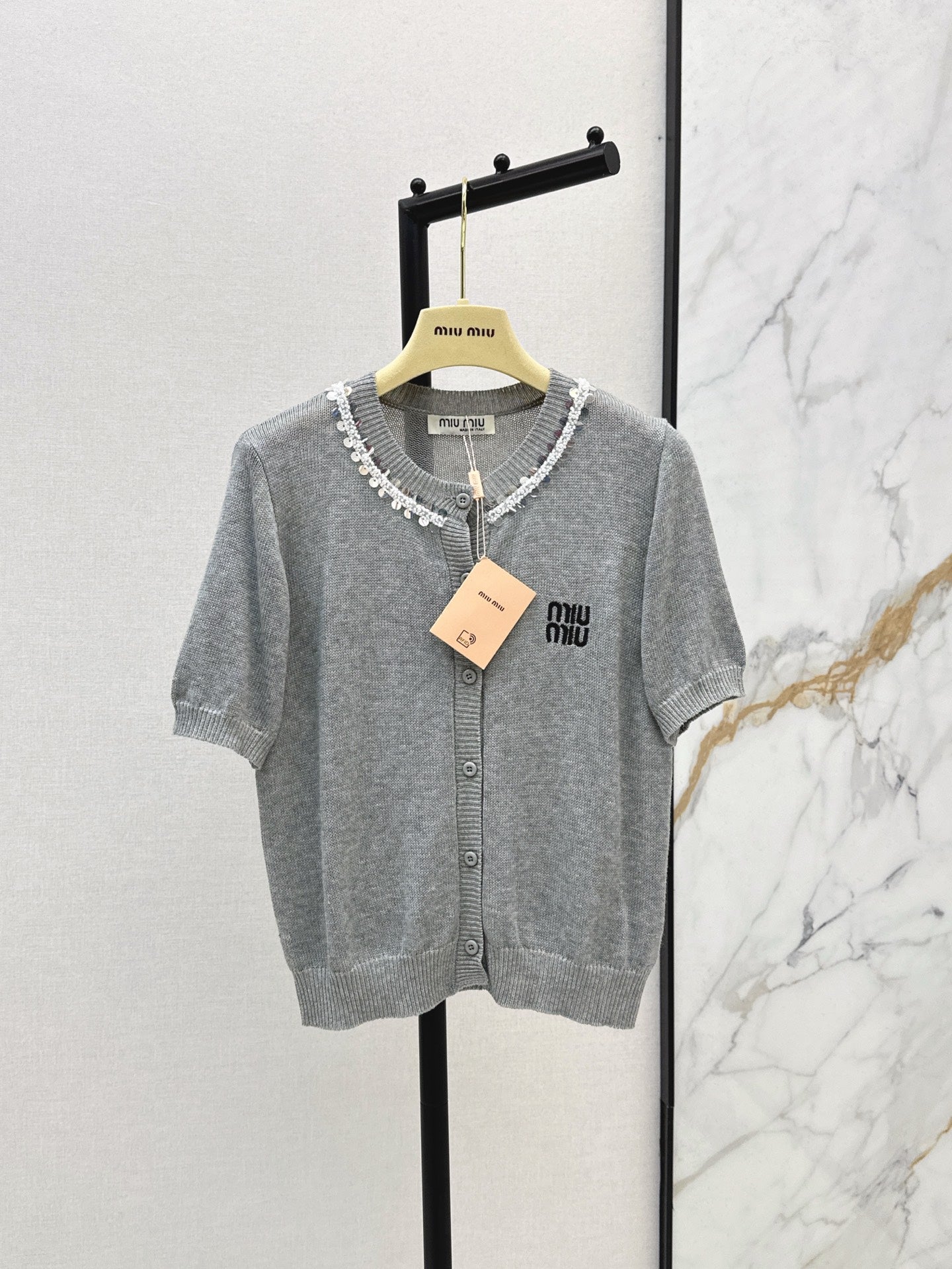 Miu 25ss beaded cardigan