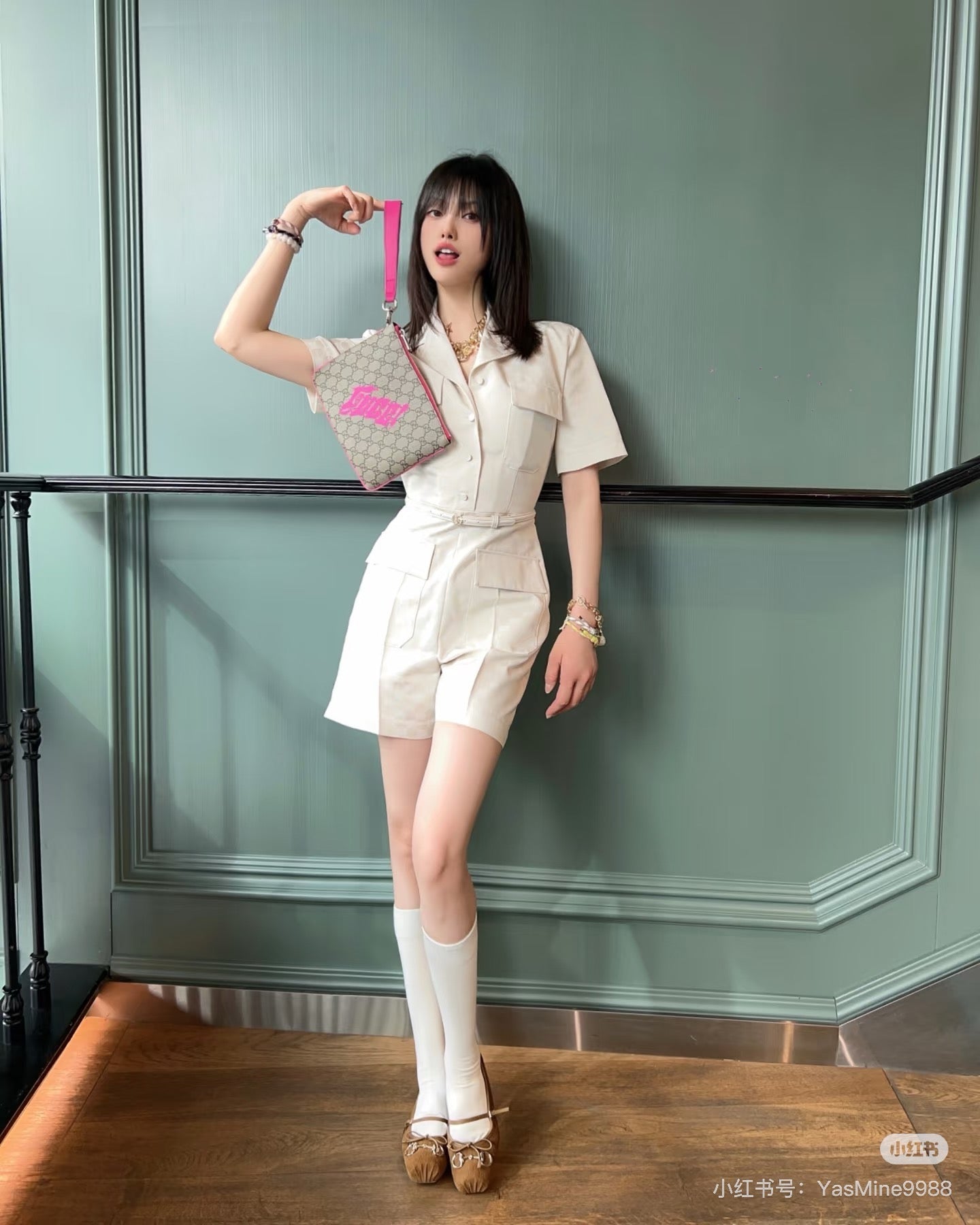 Gu 25ss jacquard jumpsuit