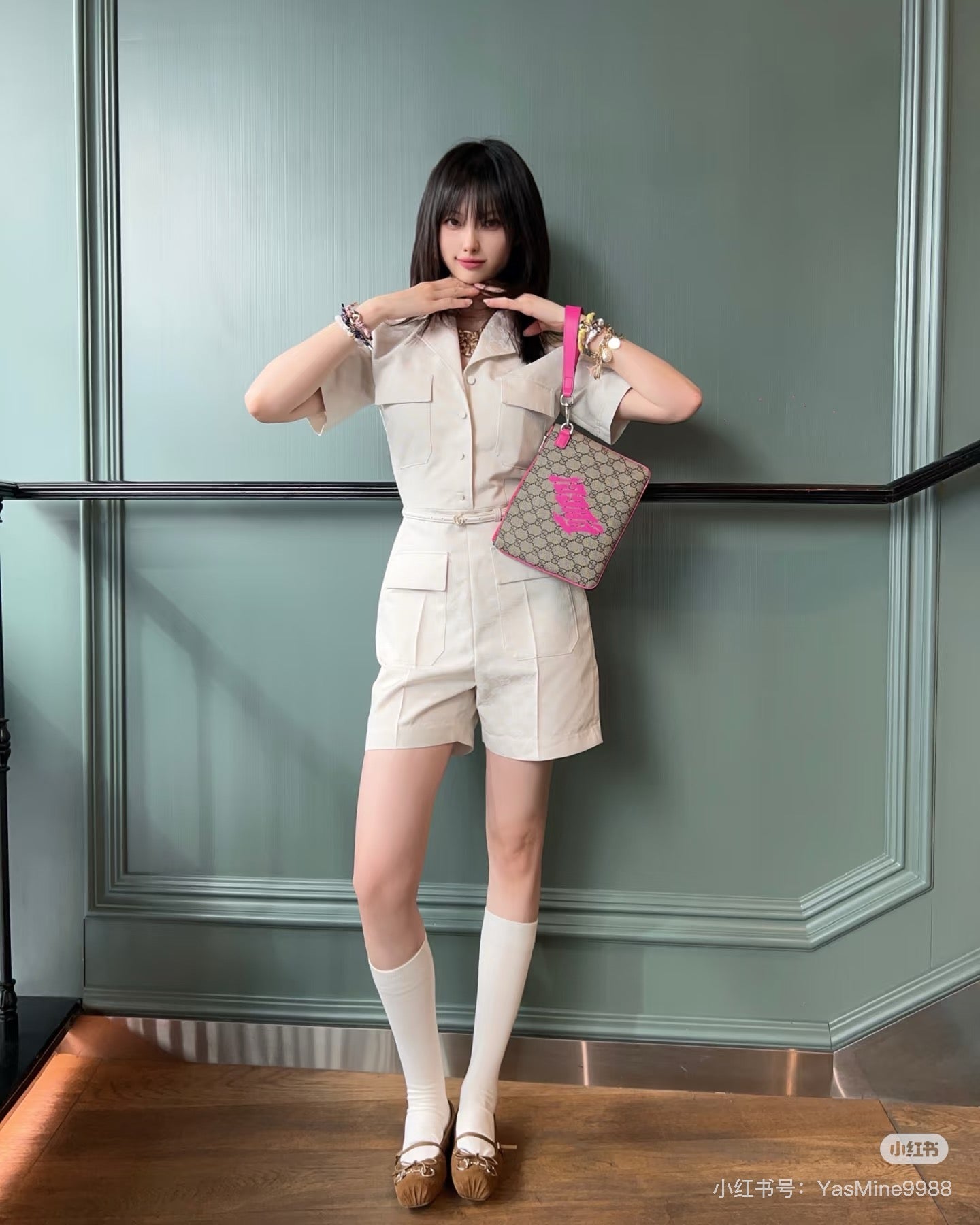 Gu 25ss jacquard jumpsuit