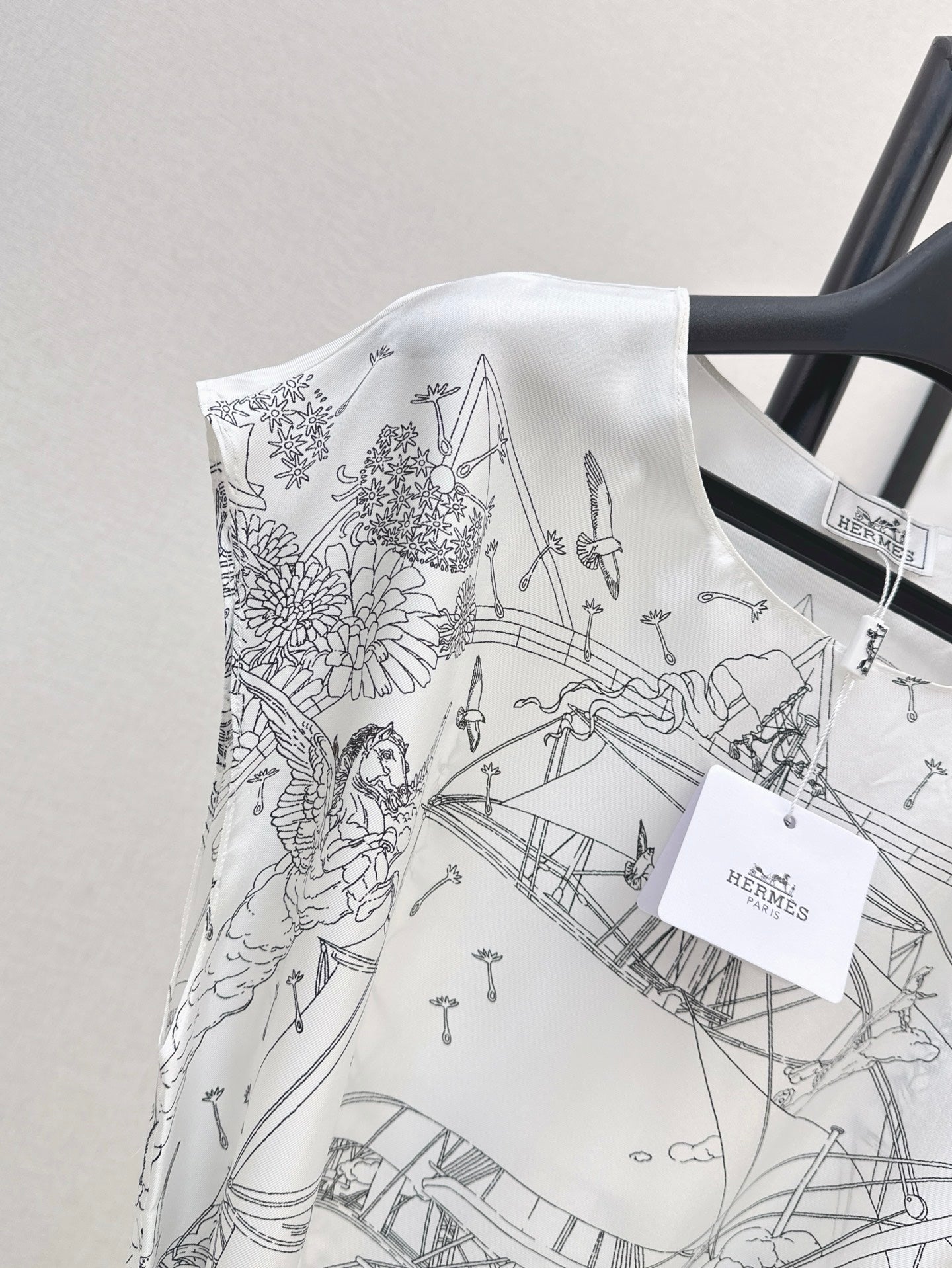 He 25ss print silk dress