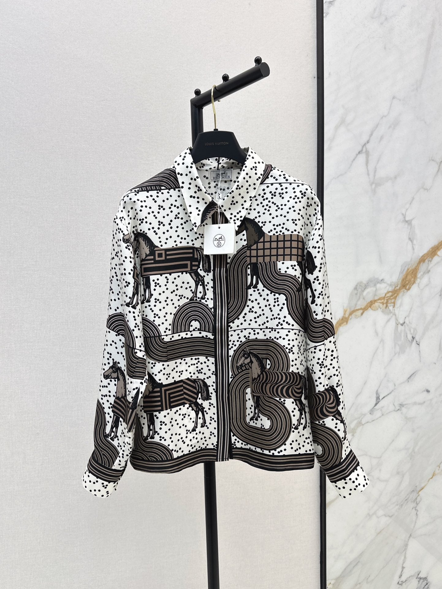 He 25ss print silk shirt