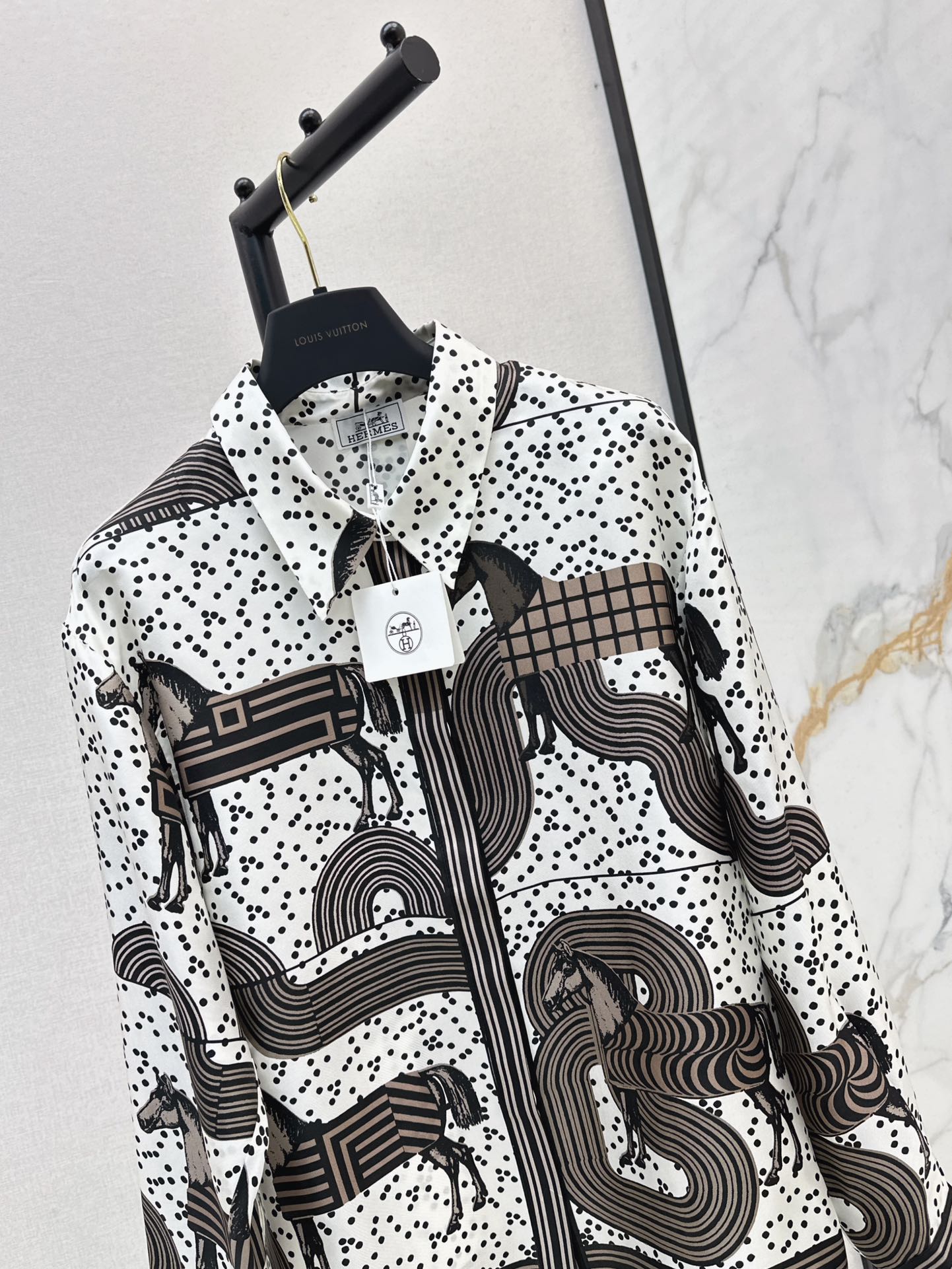 He 25ss print silk shirt