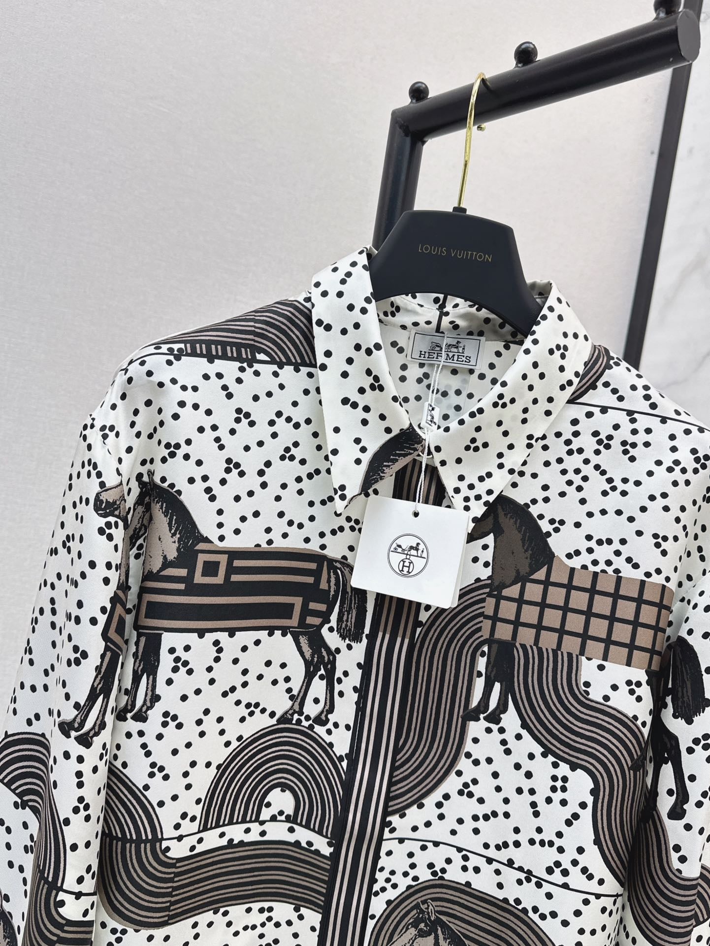 He 25ss print silk shirt