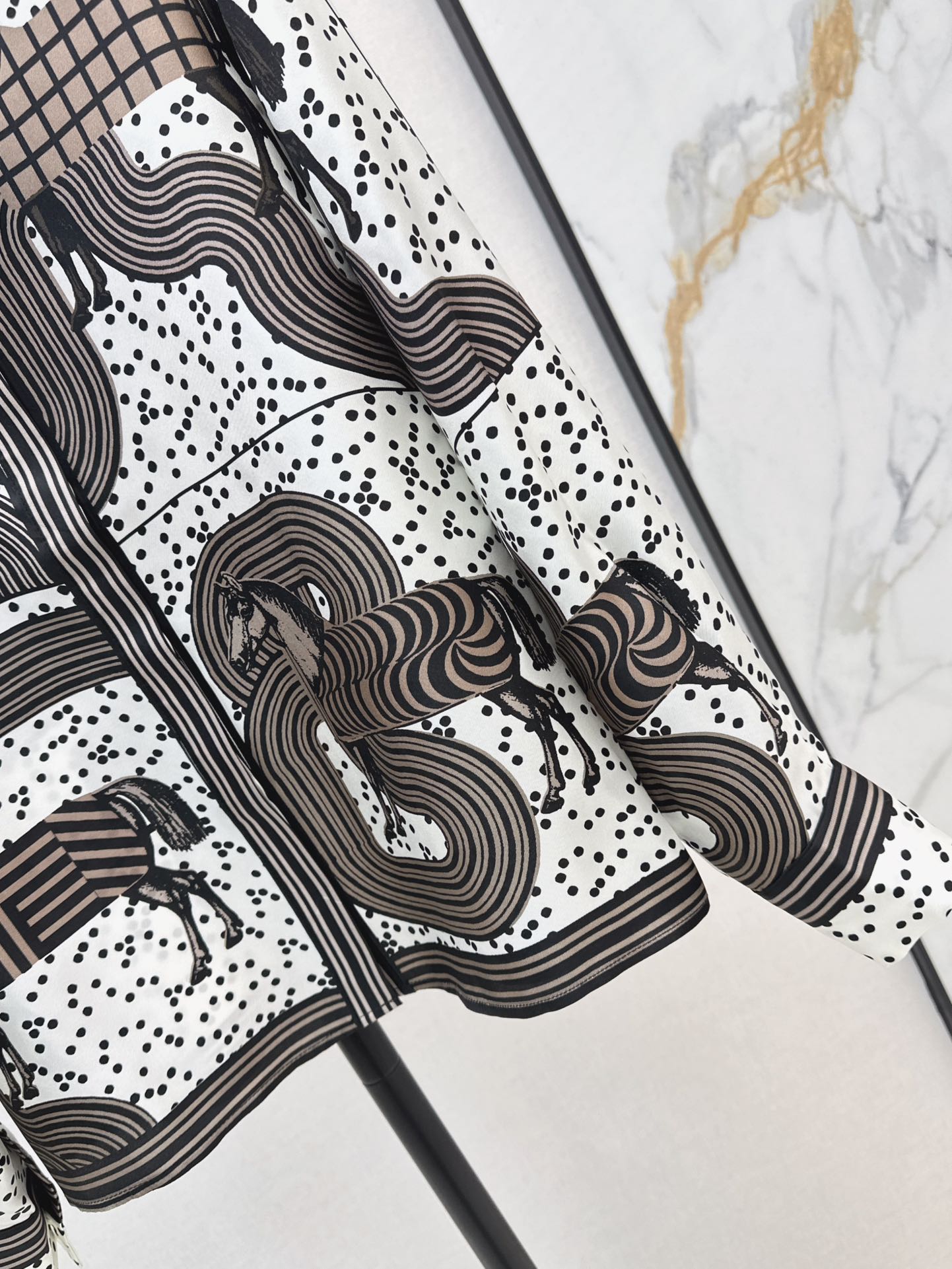 He 25ss print silk shirt