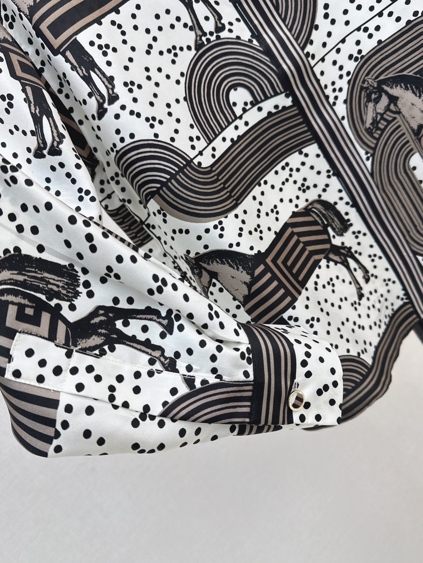 He 25ss print silk shirt