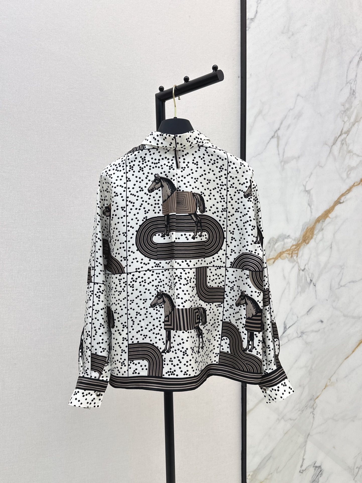 He 25ss print silk shirt